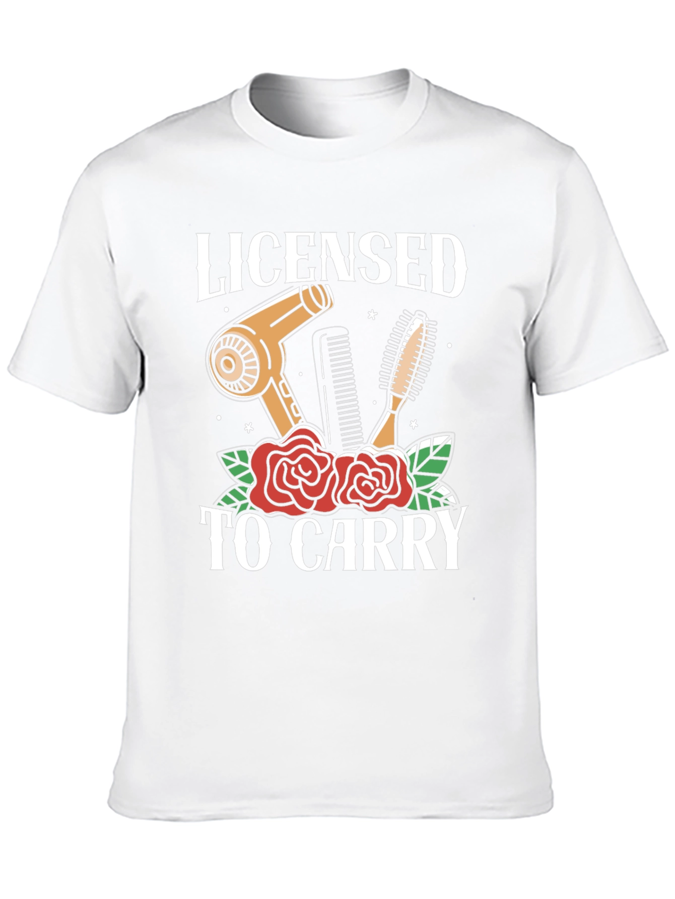 Black Licensed to Carry Hair Stylist Graphic T-Shirt view 10