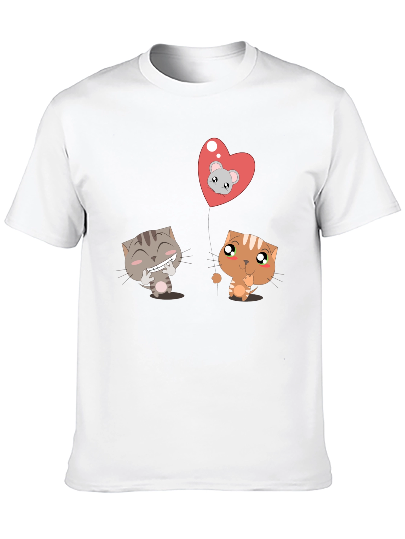 Black Cute Cartoon Cats T-Shirt - Unisex Black Tee view 10