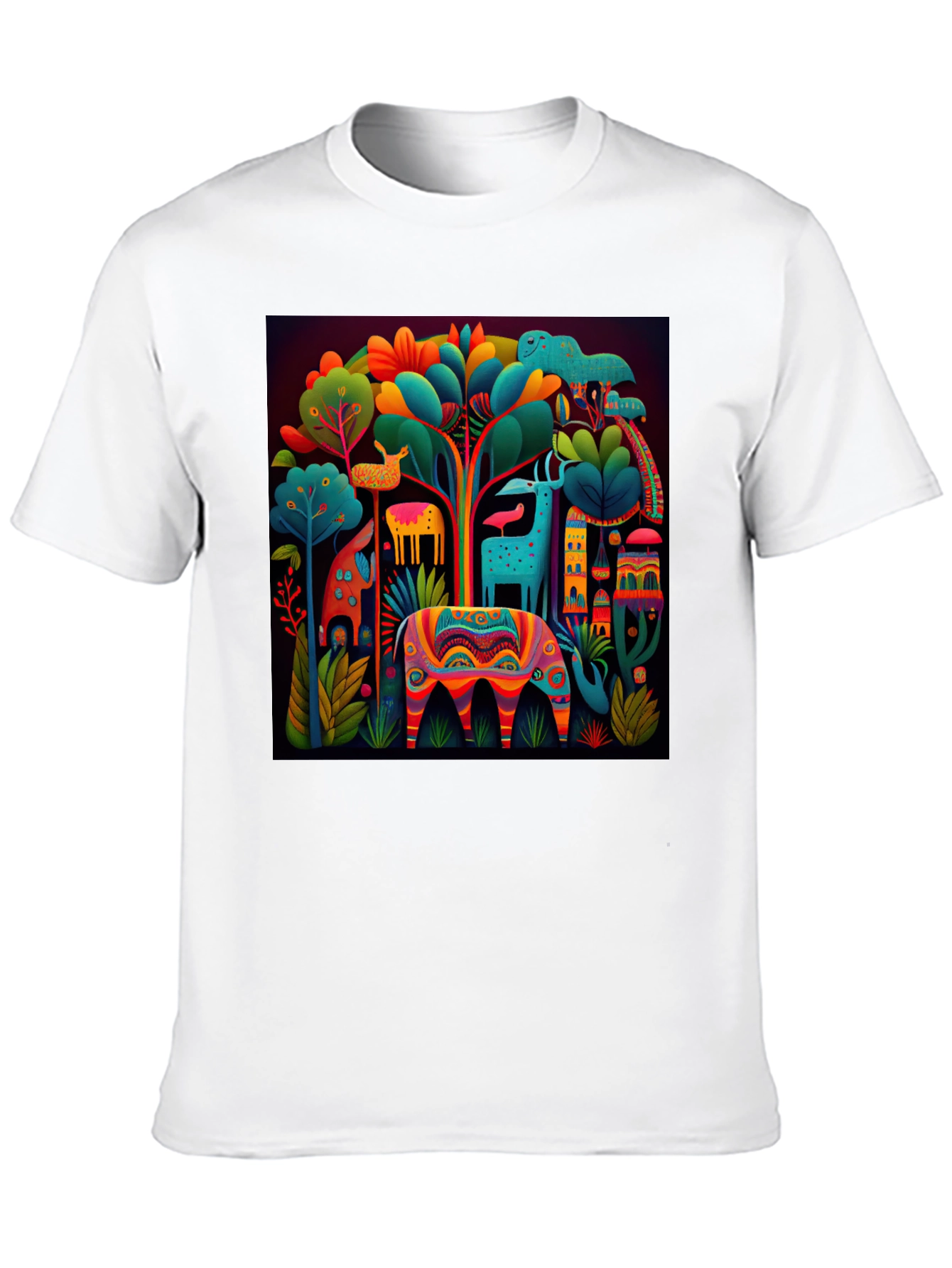 Black Vibrant Alebrije Graphic Tee - Unique Art Shirt view 10