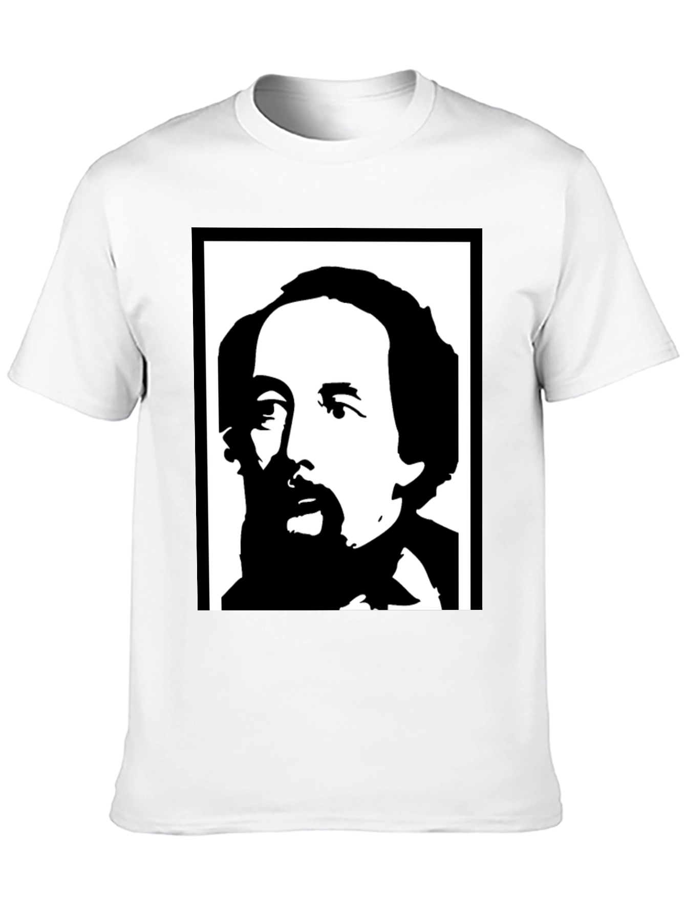 Black Charles Dickens Graphic Tee - Classic Novelist T-Shirt view 10