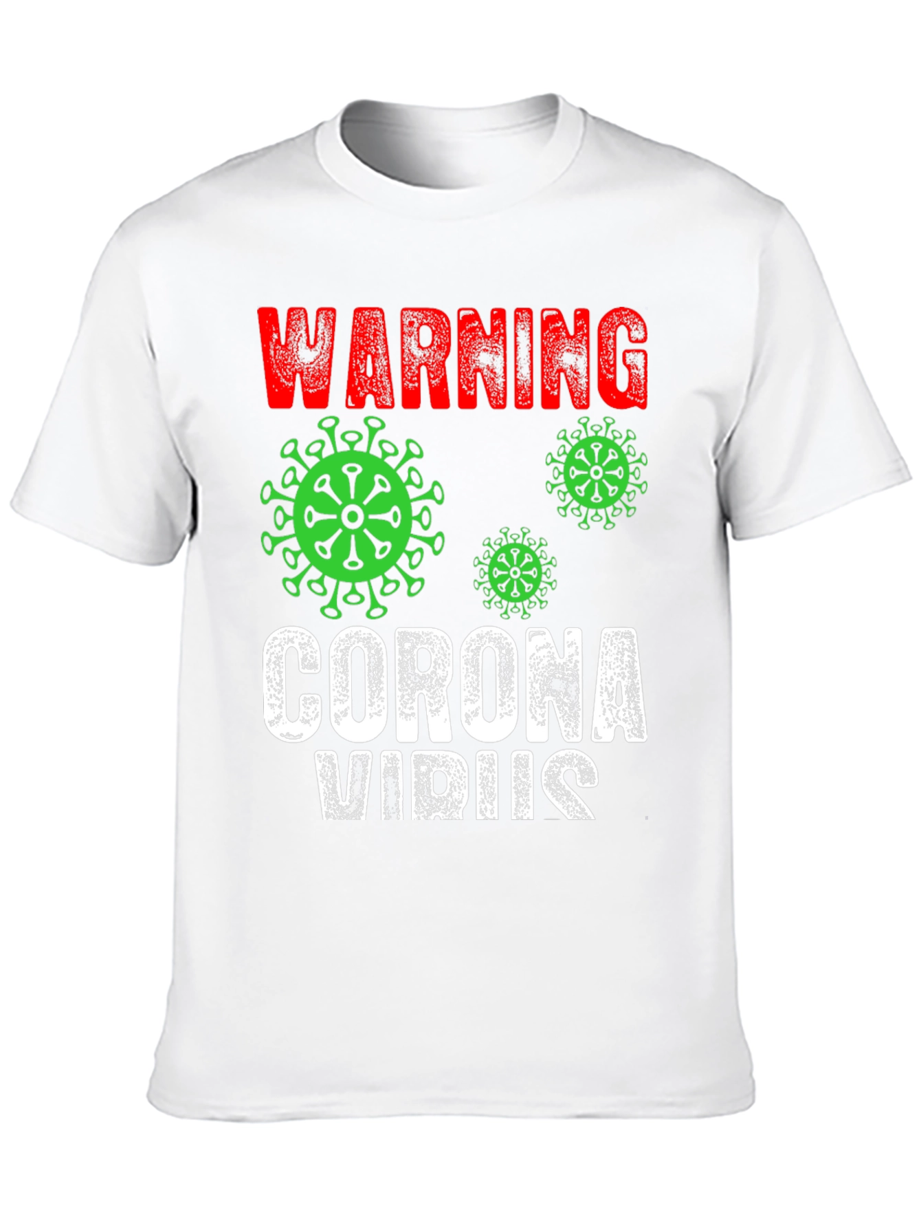 Black Warning Coronavirus T-Shirt Black Novelty Tee view 10
