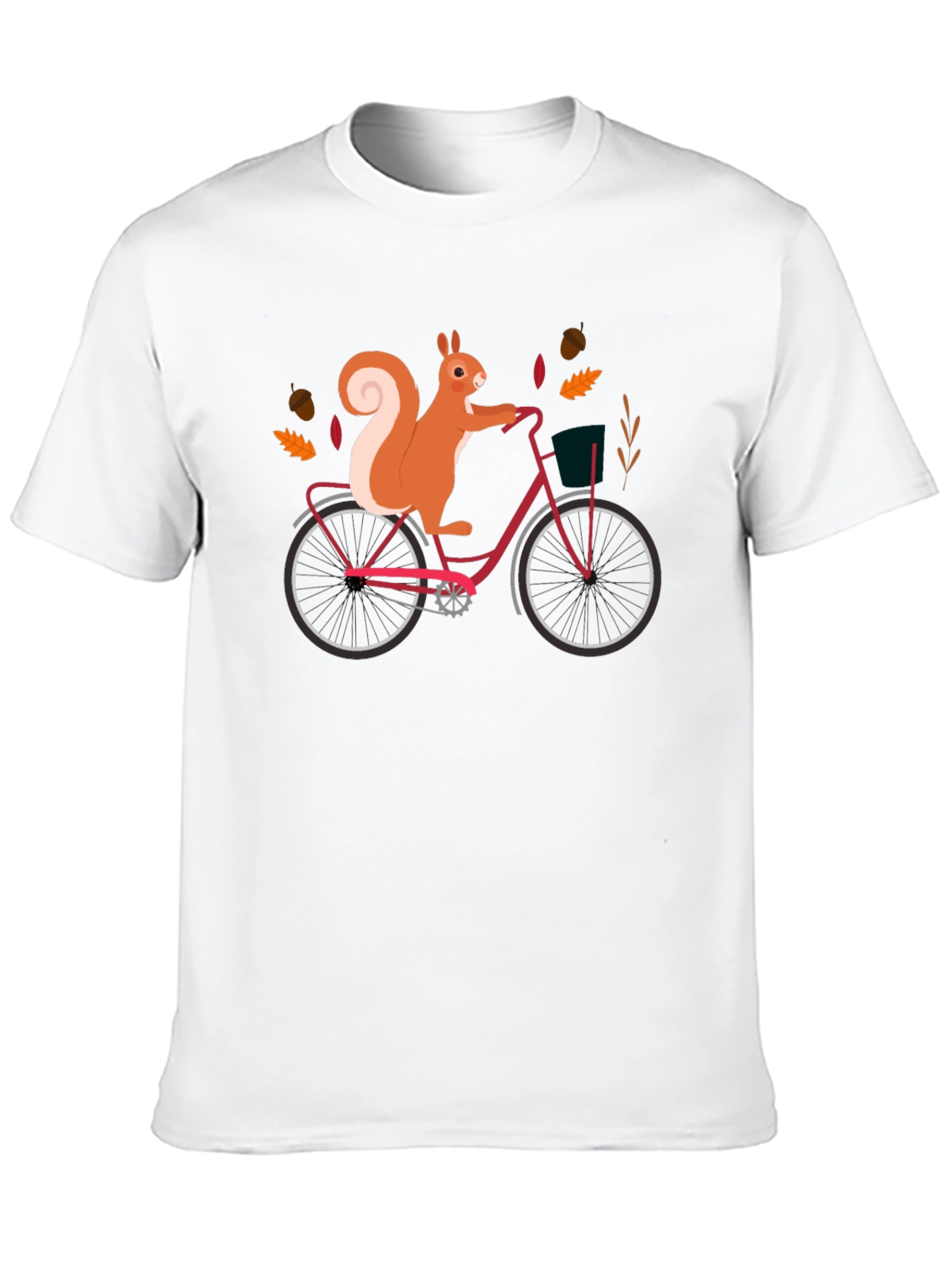 Black Squirrel on Bike Graphic Tee - Black Cotton T-Shirt view 10