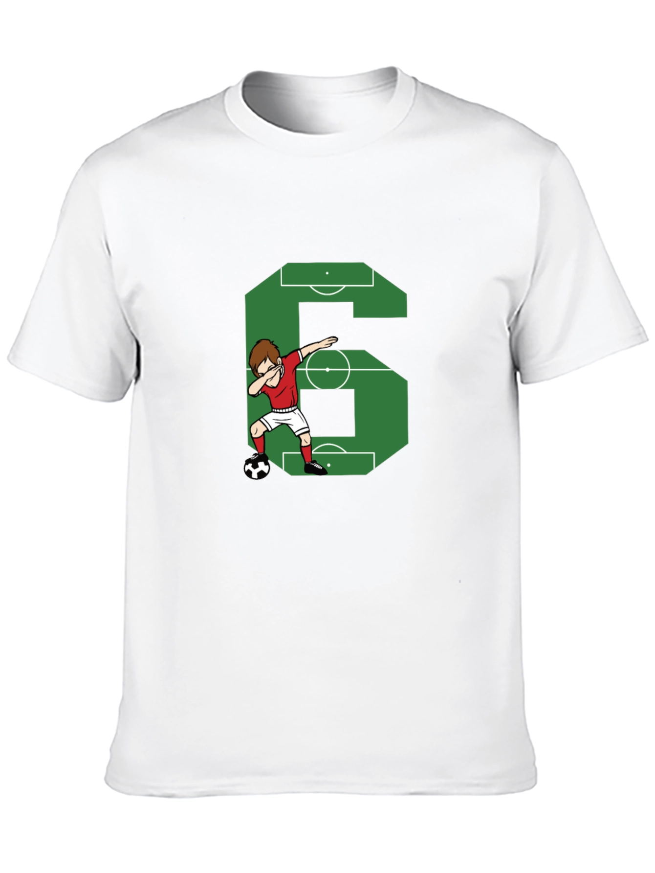 Black Soccer Number 6 Dab T-Shirt view 10