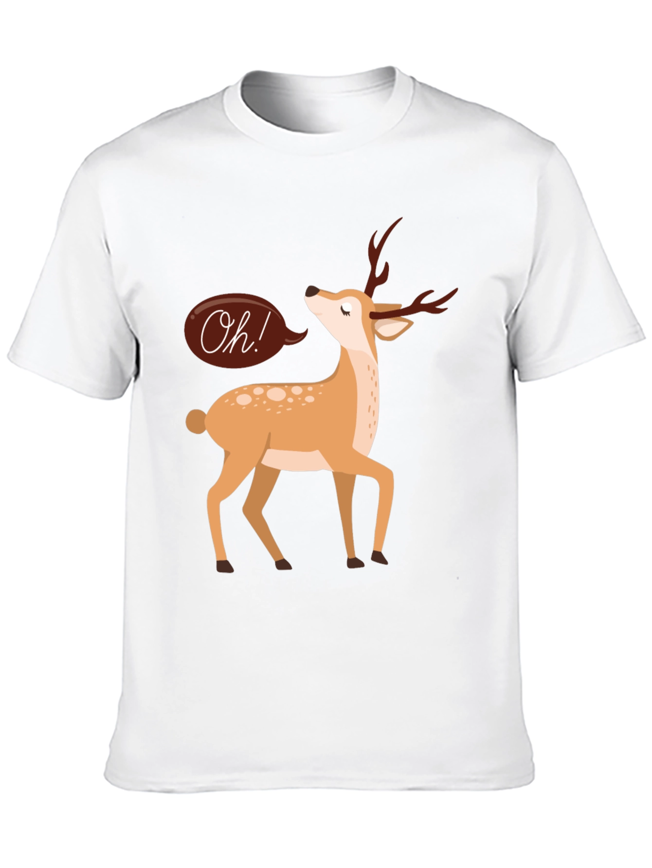 Black Oh Deer T-Shirt - Black Cotton Graphic Tee view 10