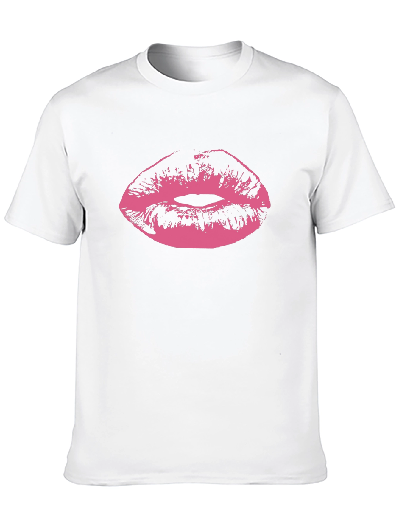 Black Kiss Print Black Tee - Graphic Lips T-Shirt view 10