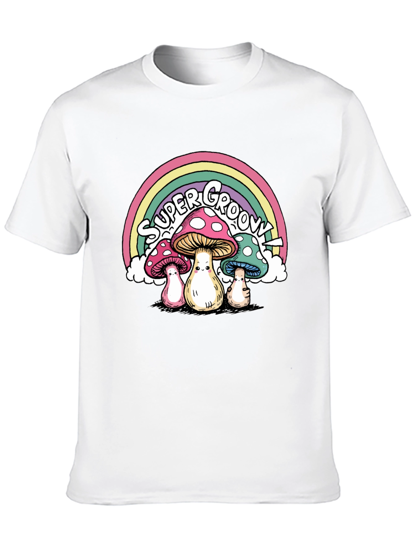 Black Super Groovy Mushroom T-Shirt view 10