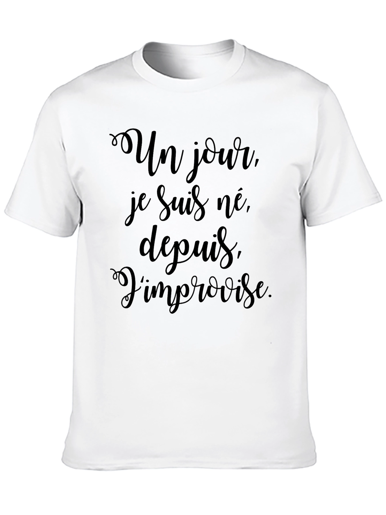 Black Un Jour, Je Suis Ne T-Shirt - Black view 10