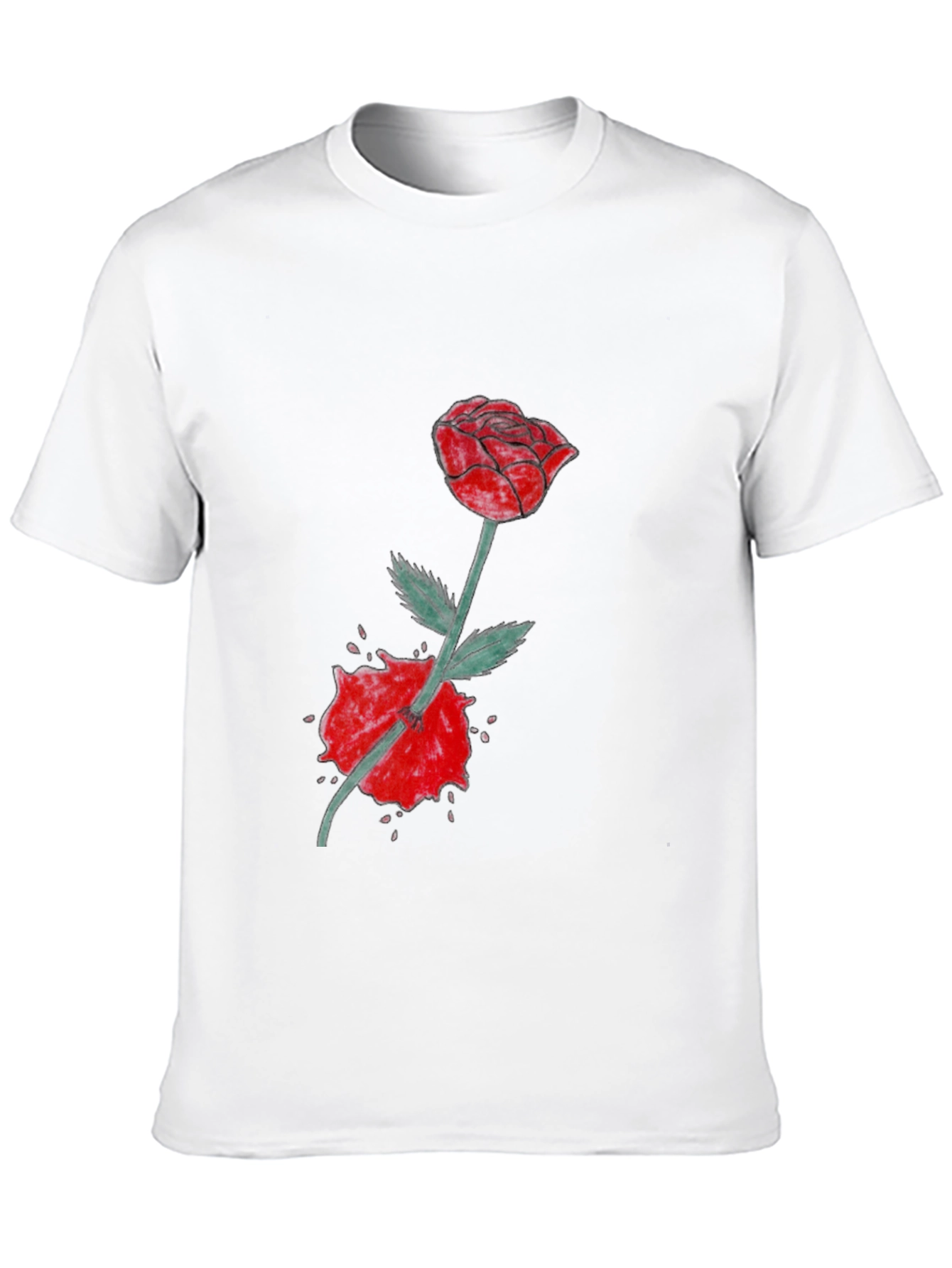 Black Rose & Slash Graphic T-Shirt - Modern Streetwear view 10