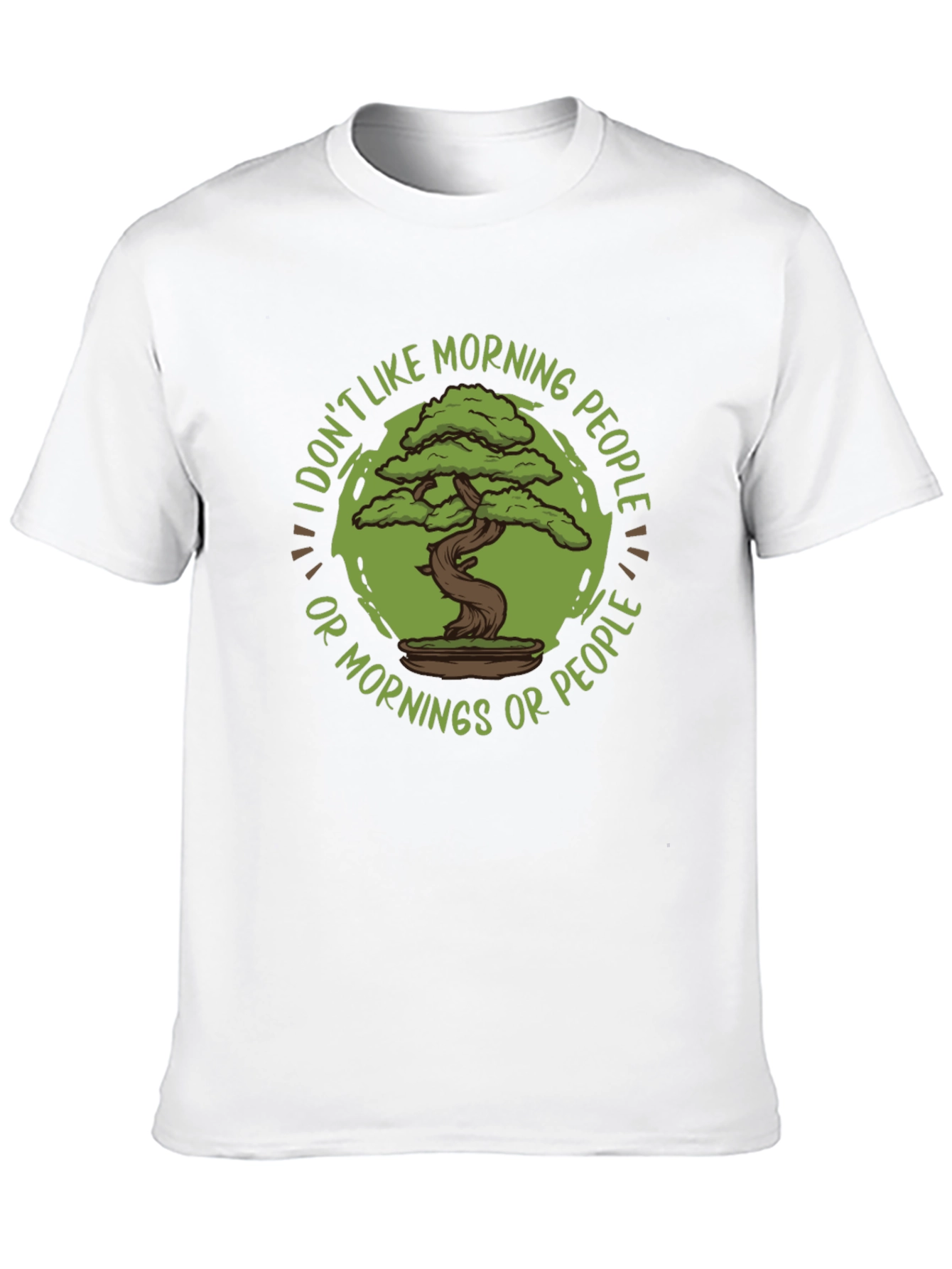 Black Funny Bonsai Tree T-Shirt - I Don't Like Morning People view 10