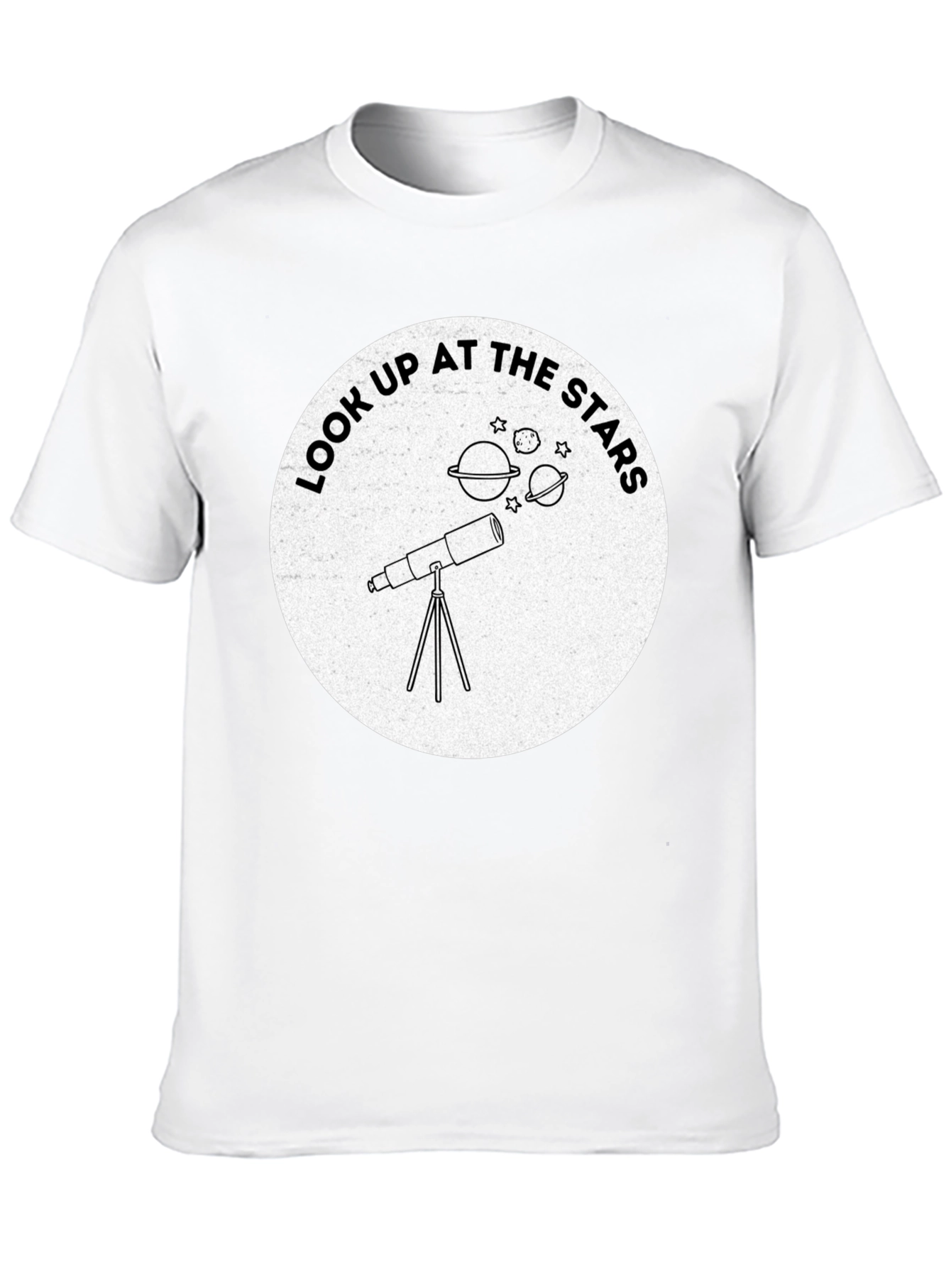 Black Look Up At The Stars Telescope Graphic Tee view 10