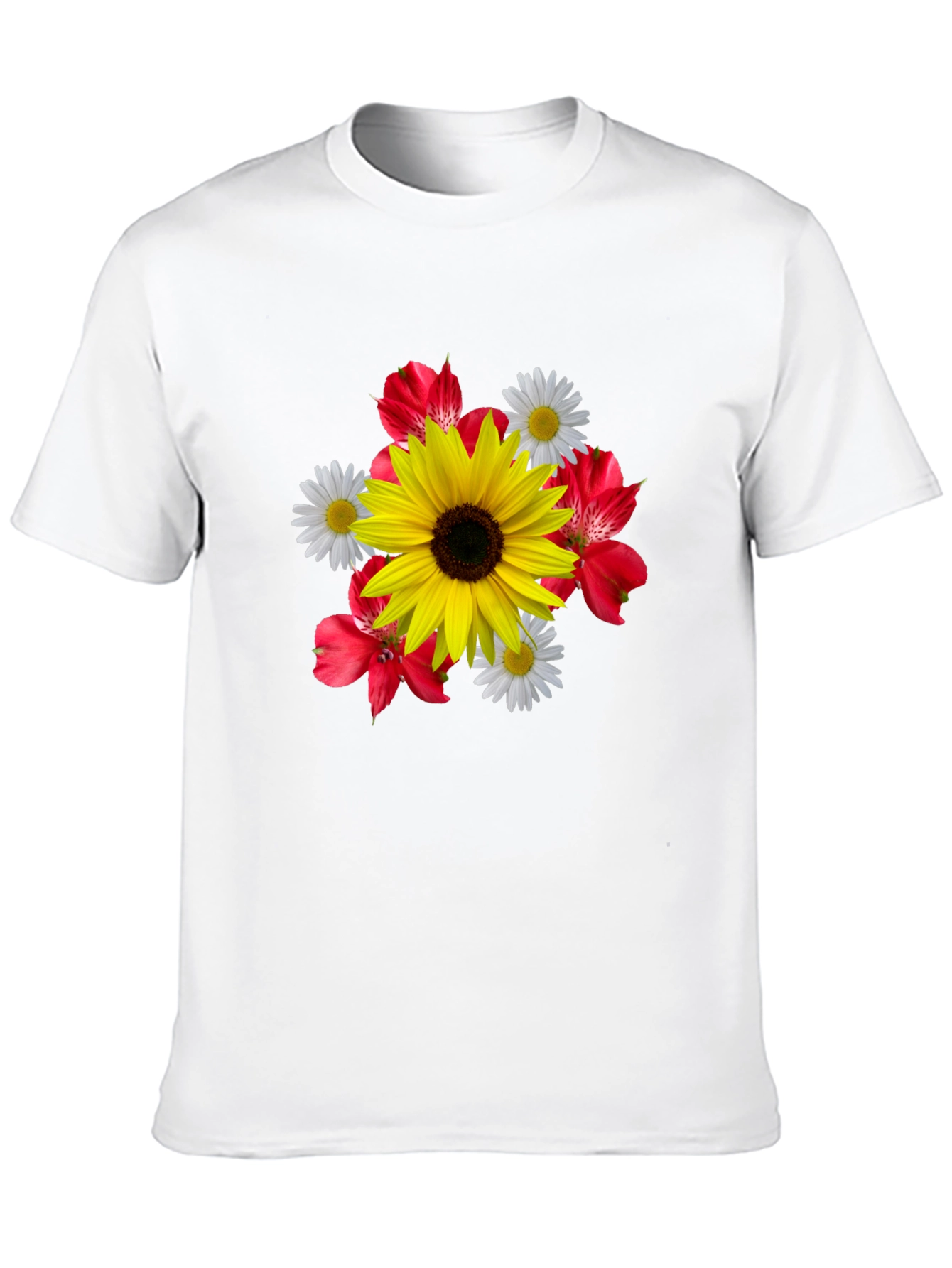 Black Floral Print Black T-Shirt view 10