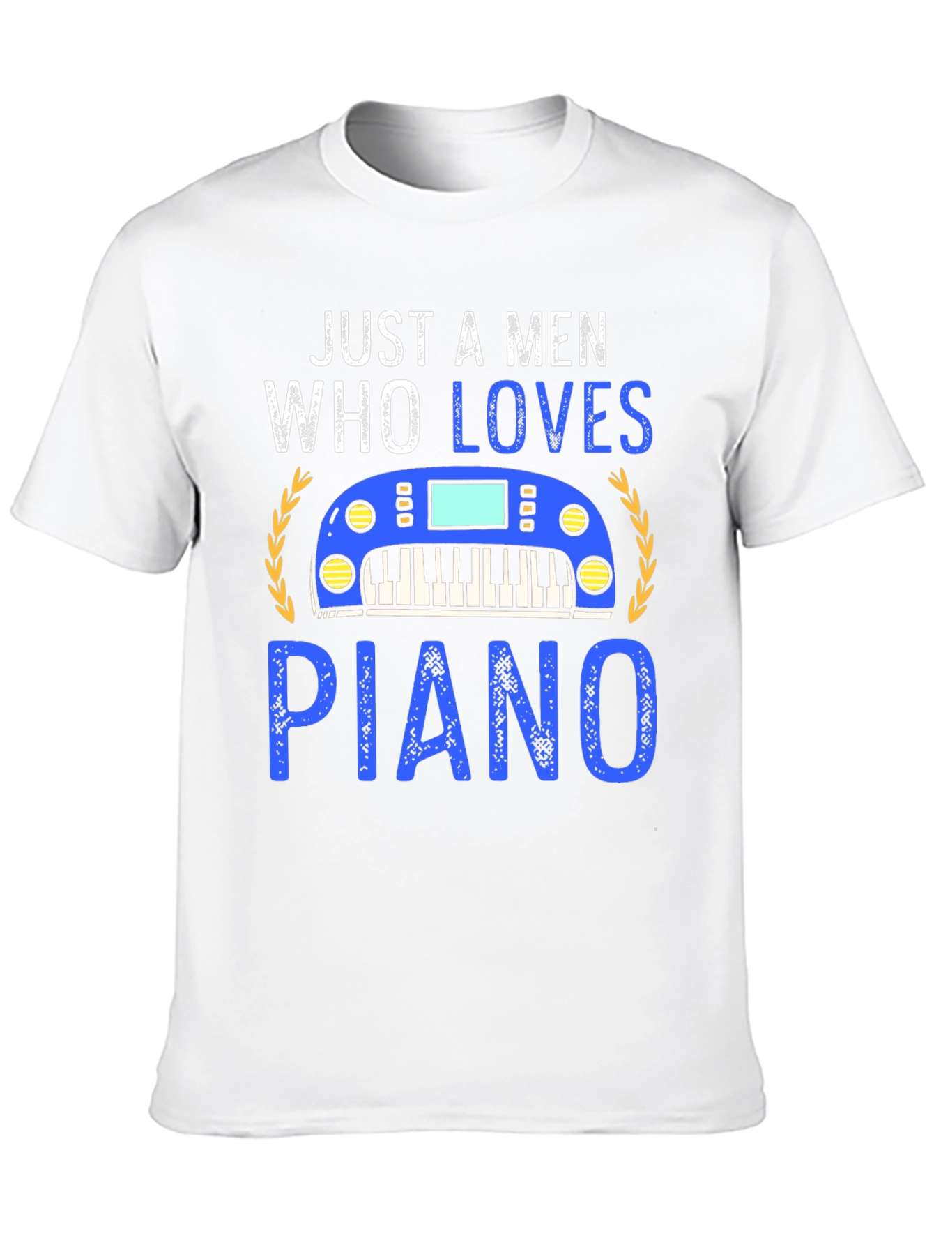 Black Just a Man Who Loves Piano Black T-Shirt view 10