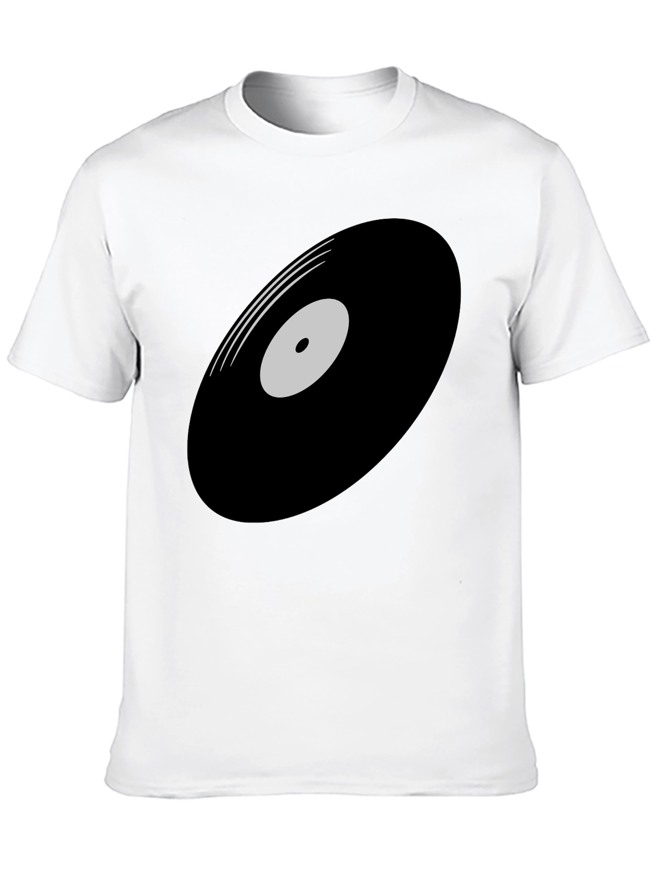 Black Retro Vinyl Record Graphic T-Shirt - Black view 10