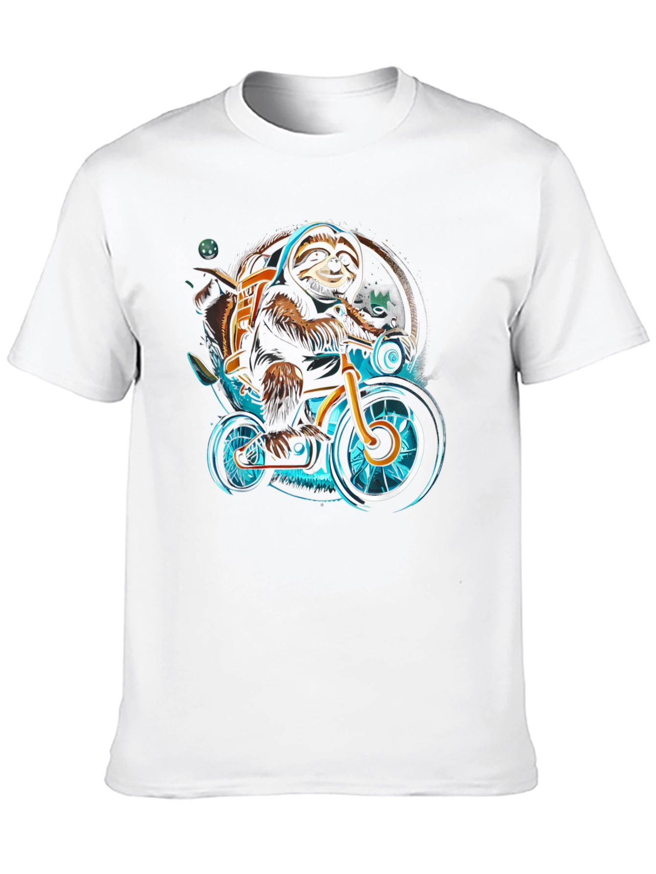 Black Sloth on Bike Graphic Tee - Cool Casual Shirt view 10