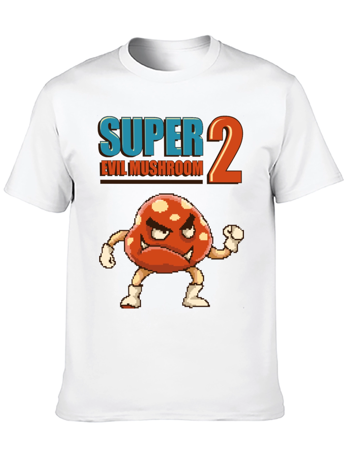 Black Super 2 Evil Mushroom Graphic T-Shirt view 10