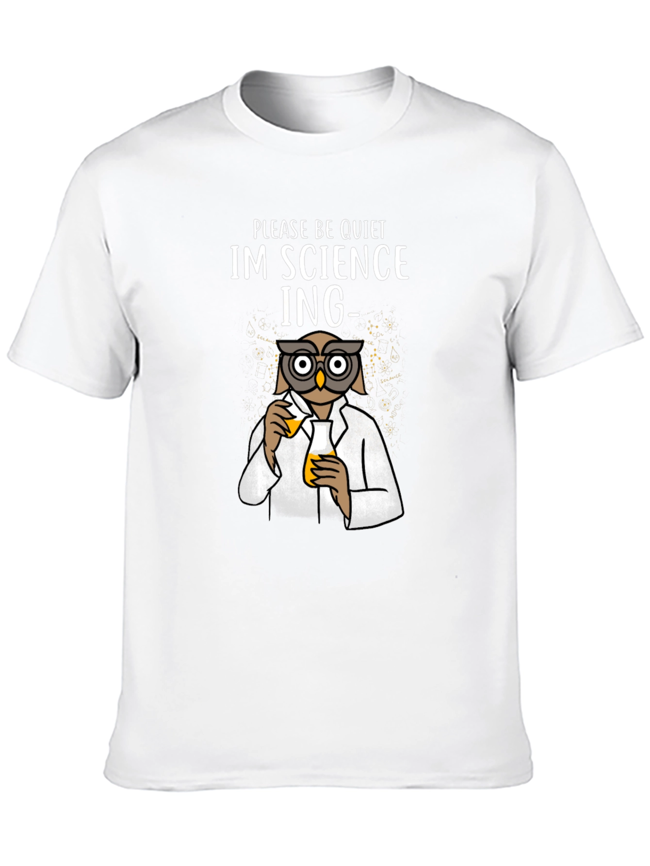 Black Science Owl T-Shirt - Please Be Quiet, I'm Sciencing view 10