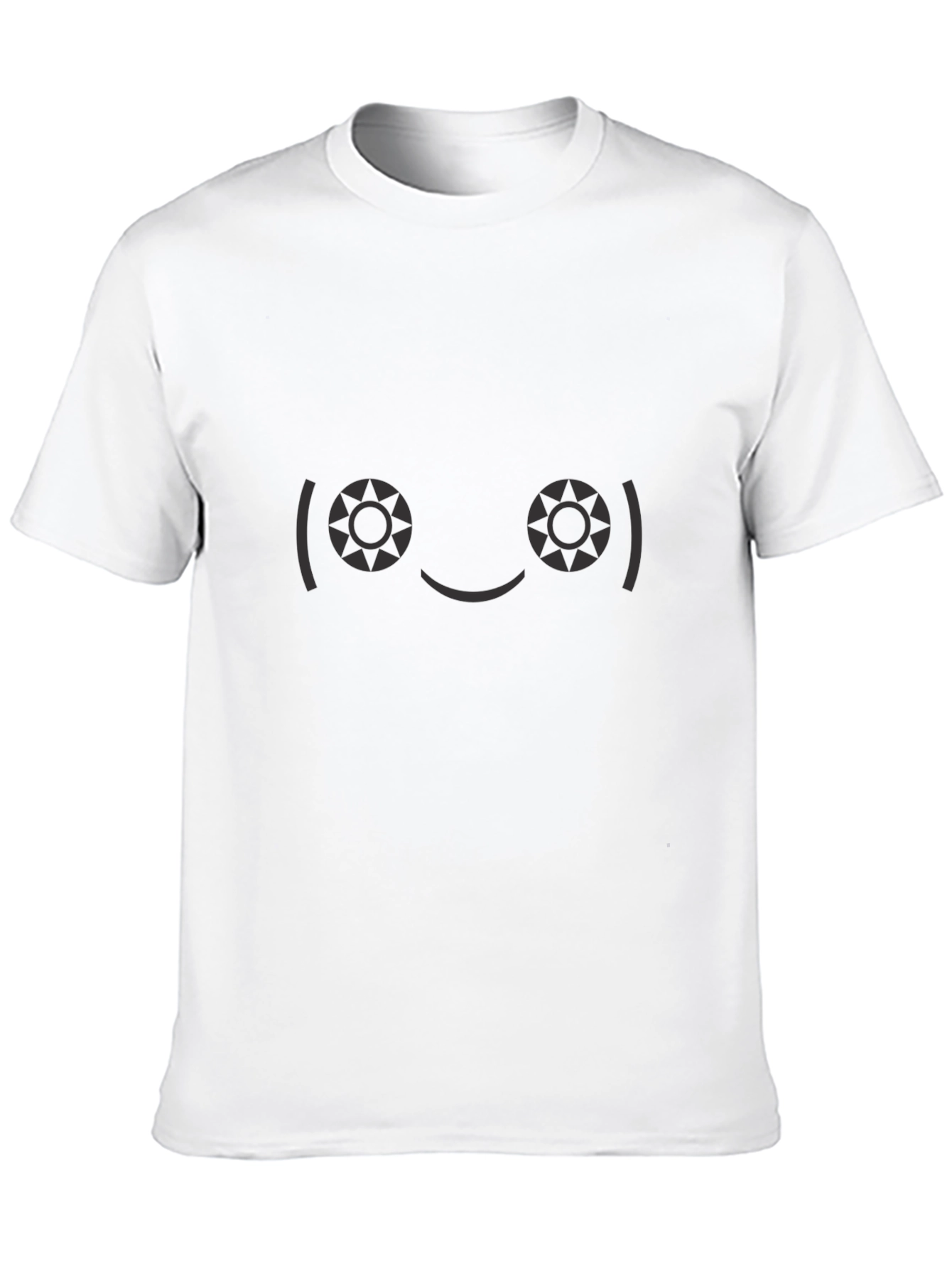 Black Smiley Face Graphic Tee - Soft Black Cotton T-Shirt view 10