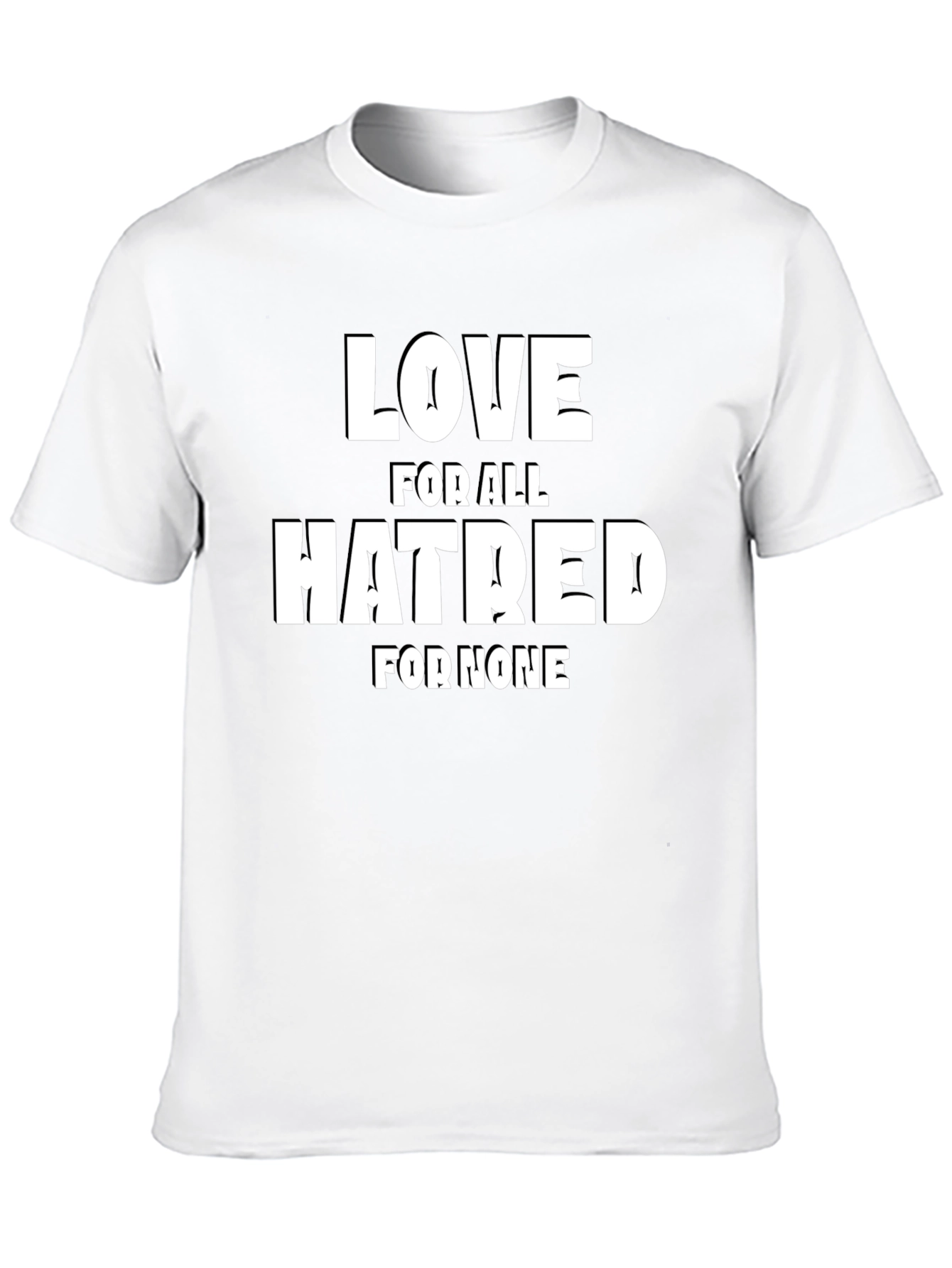 Black Love For All Hatred For None Black T-Shirt view 10