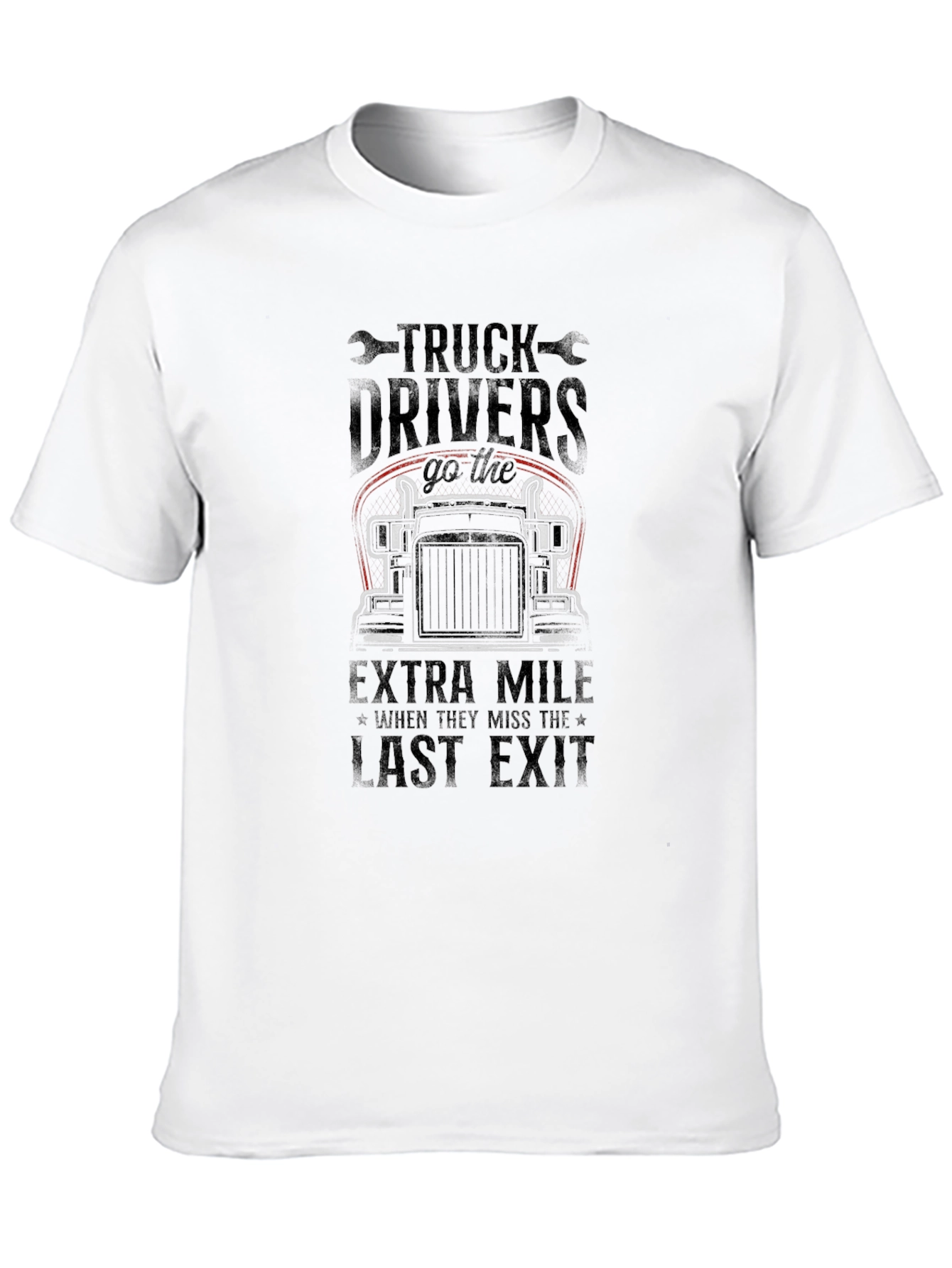 Black Truck Driver Extra Mile Graphic Tee view 10