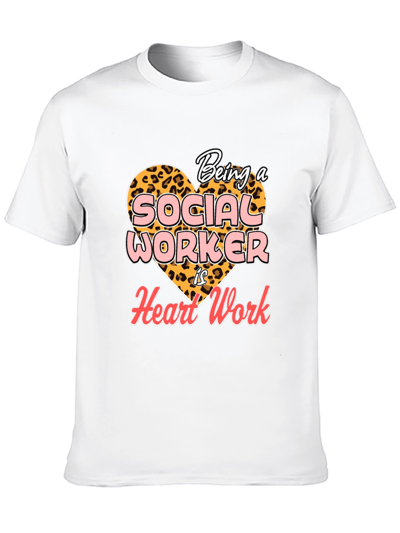 Black Social Worker Heart Work T-Shirt - Black view 10