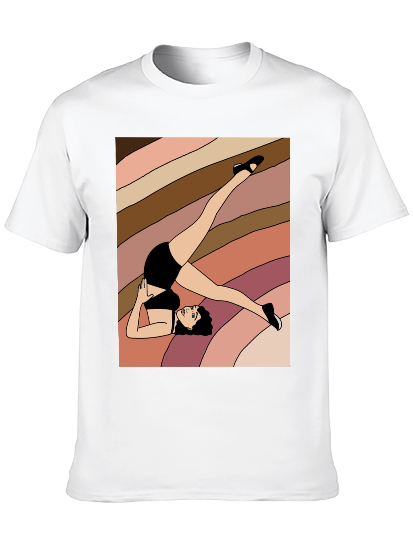 Black Retro Pilates Pose Graphic Tee view 10