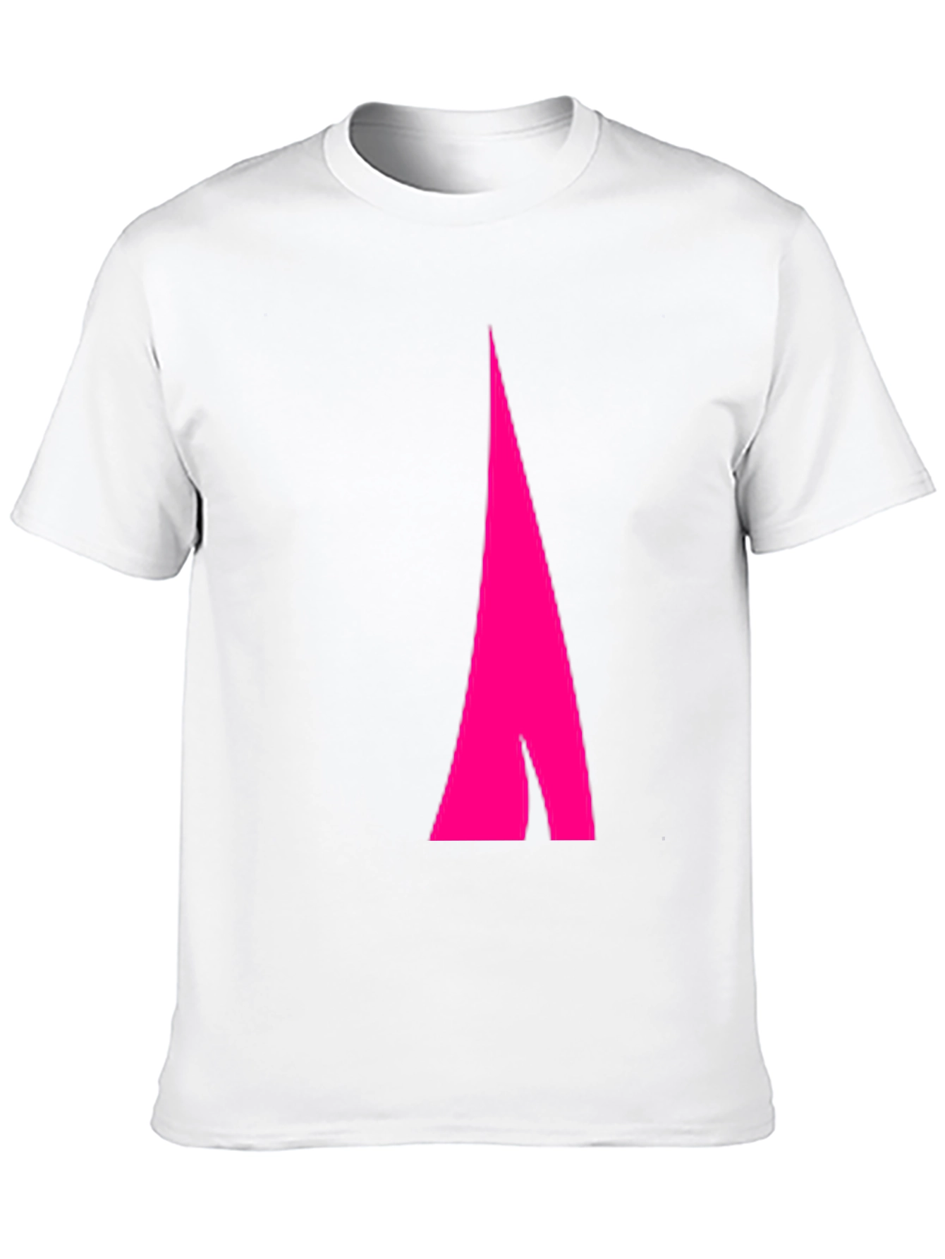Black Men's Black Tee with Abstract Pink Arrow Design view 10