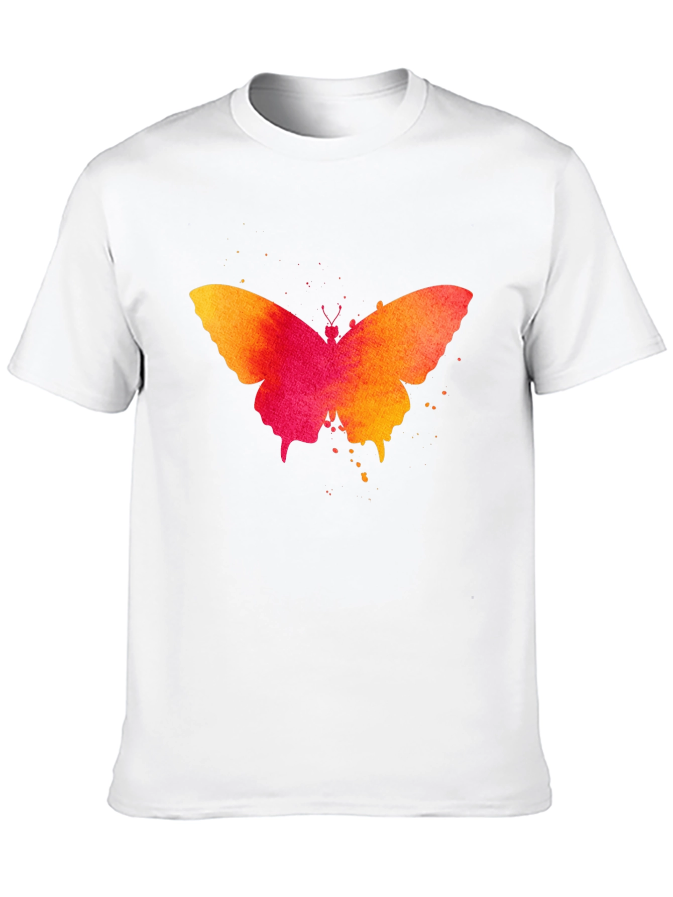 Black Butterfly Watercolor Print Black T-Shirt view 10