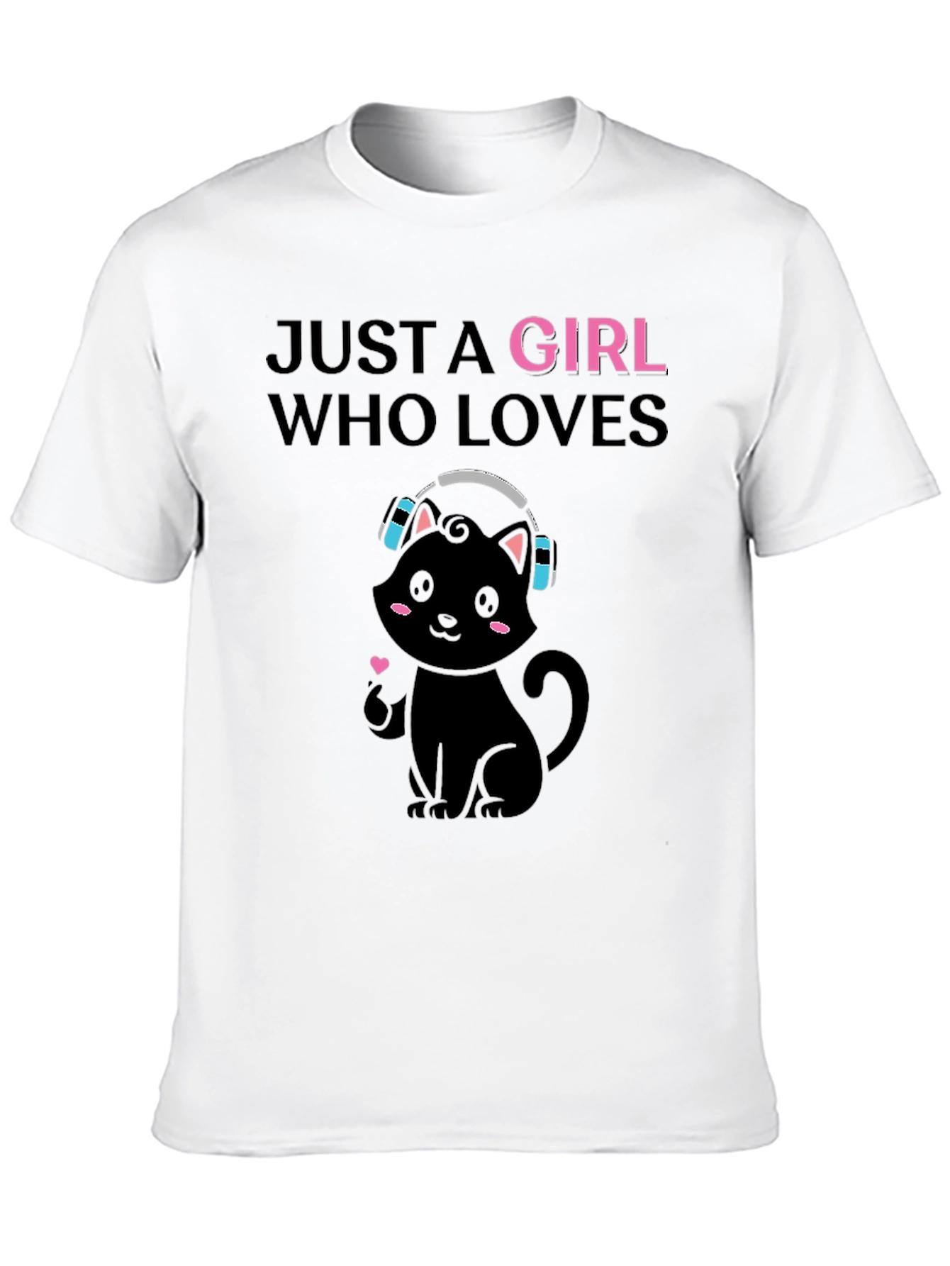 Black Just A Girl Who Loves Cats T-Shirt view 10