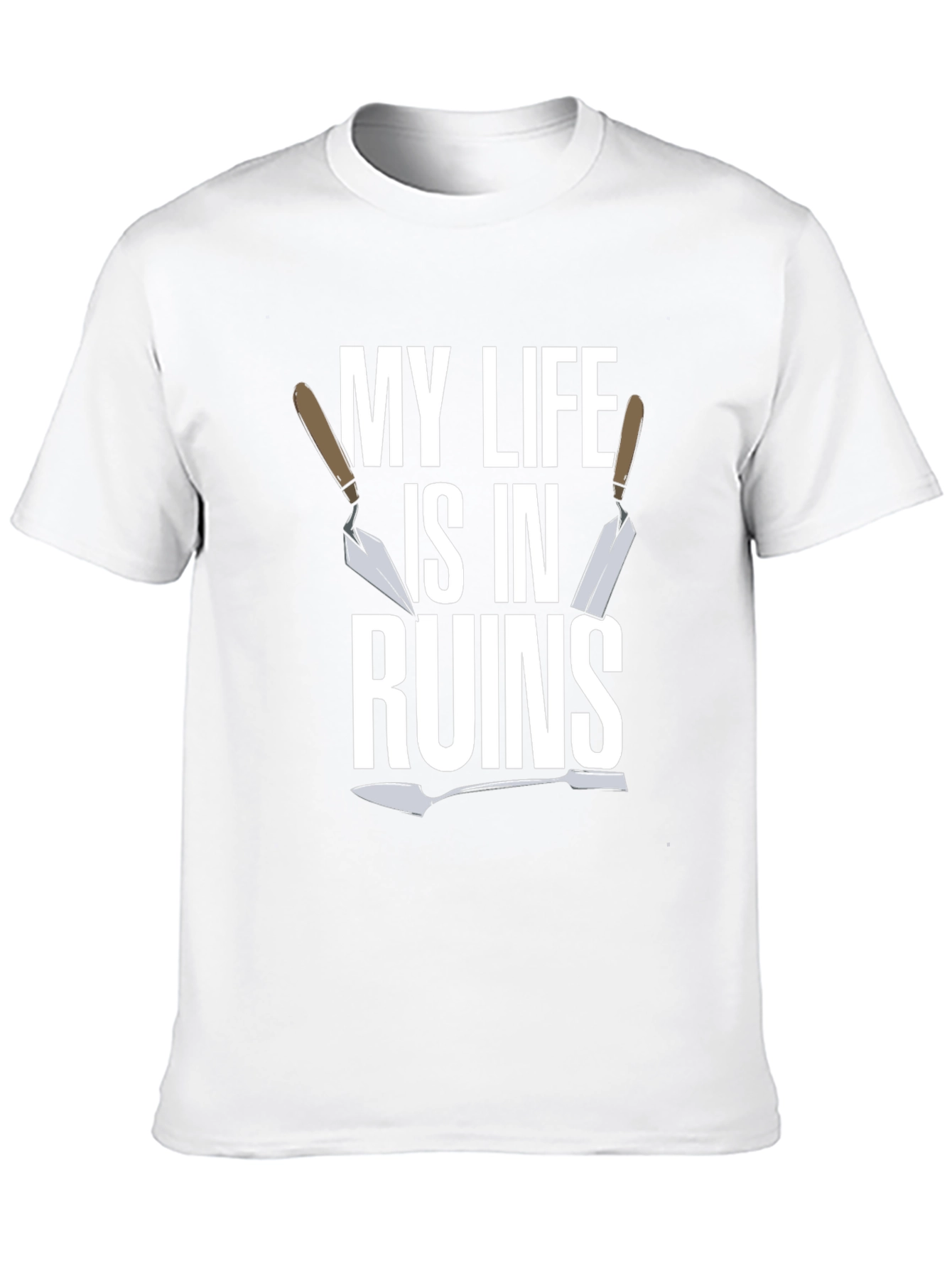 Black My Life is in Ruins - Funny Trowel Gardener T-Shirt view 10