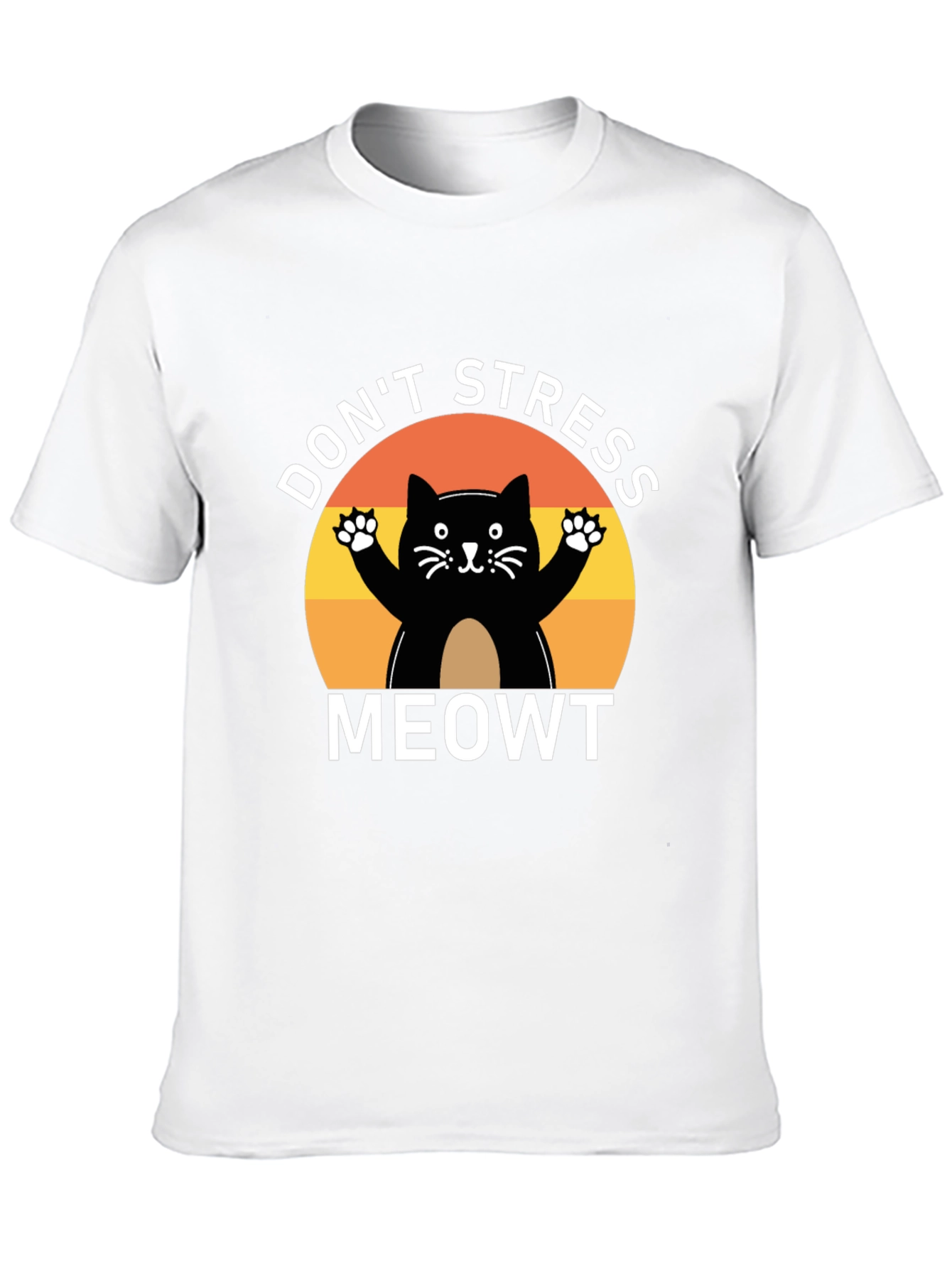 Black Don't Stress Meowt Cat T-Shirt view 10