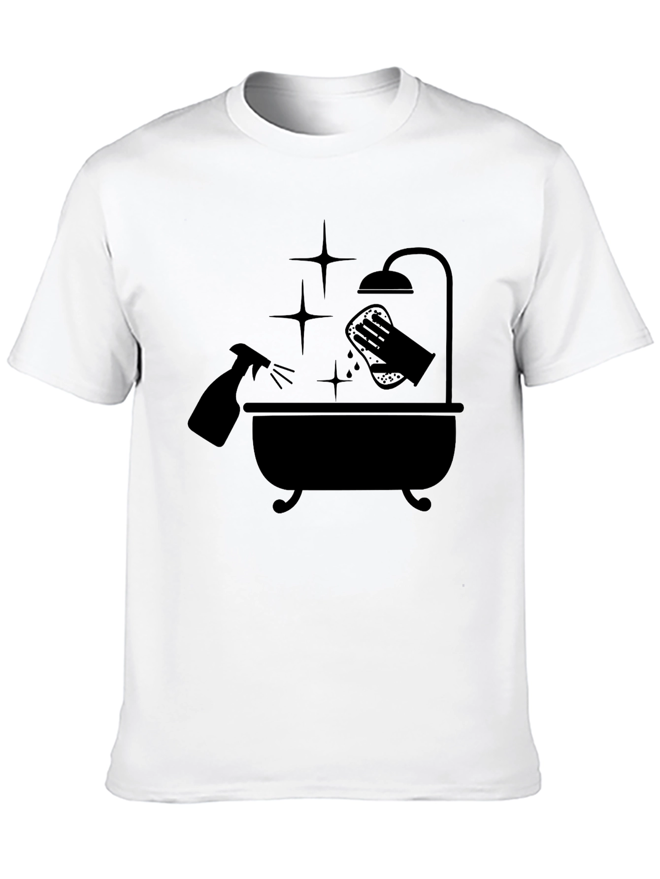 Black Cleaning Time T-Shirt view 10