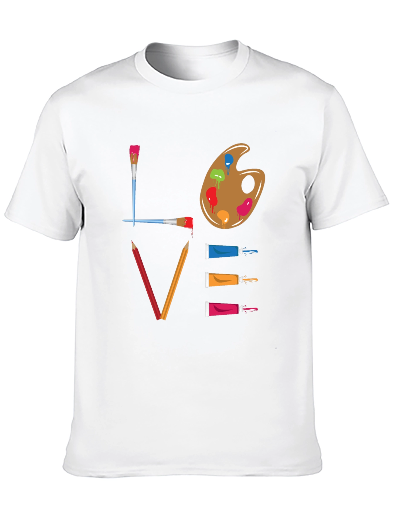 Black Love Art T-Shirt: Painter's Palette Design view 10