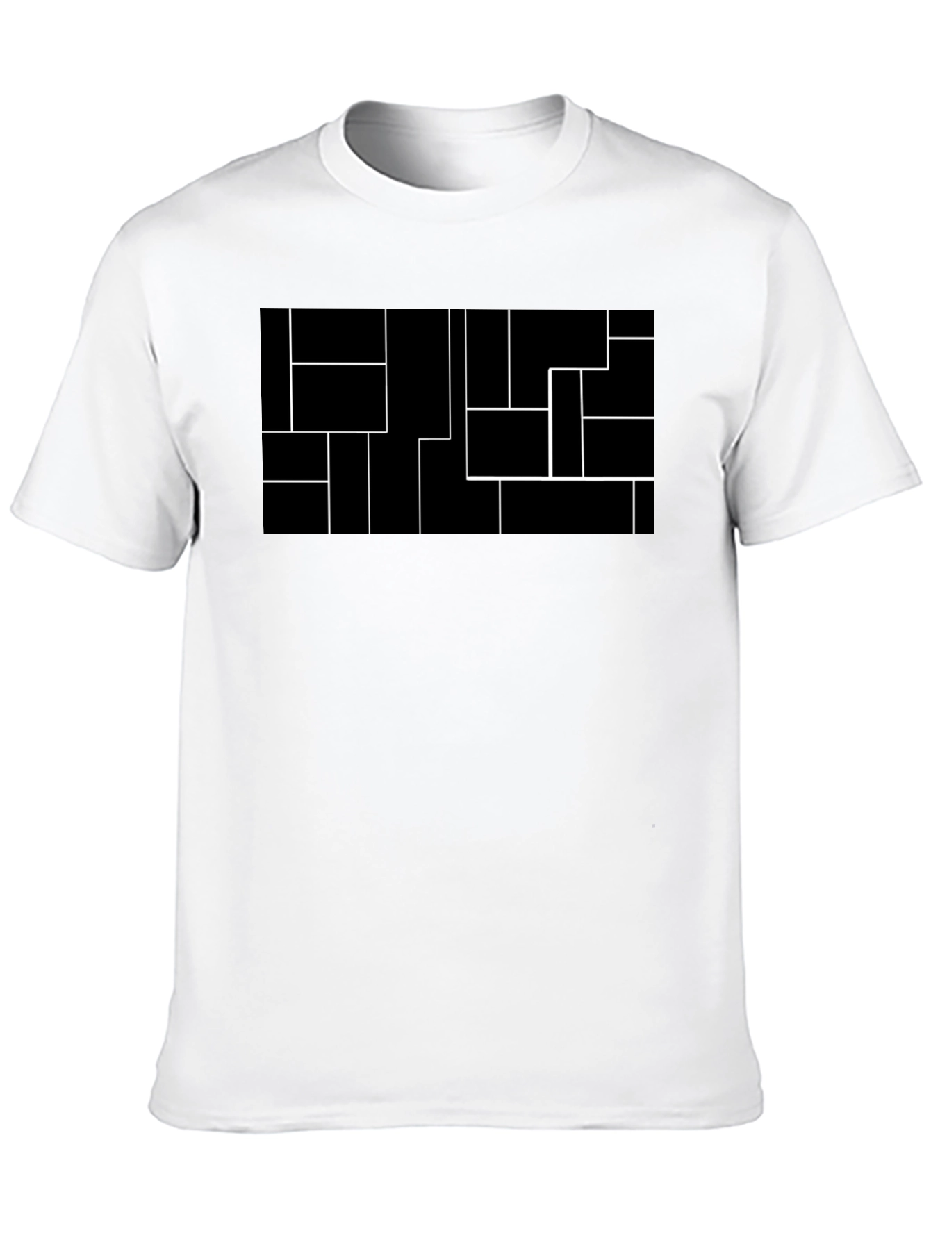 Black Modern Geometric Black Tee view 10
