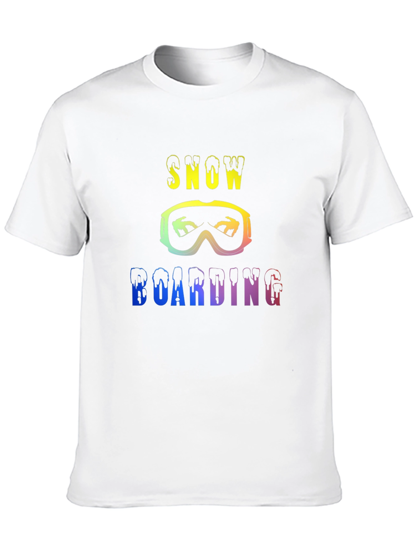 Black Snow Boarding Rainbow Graphic Black T-Shirt view 10