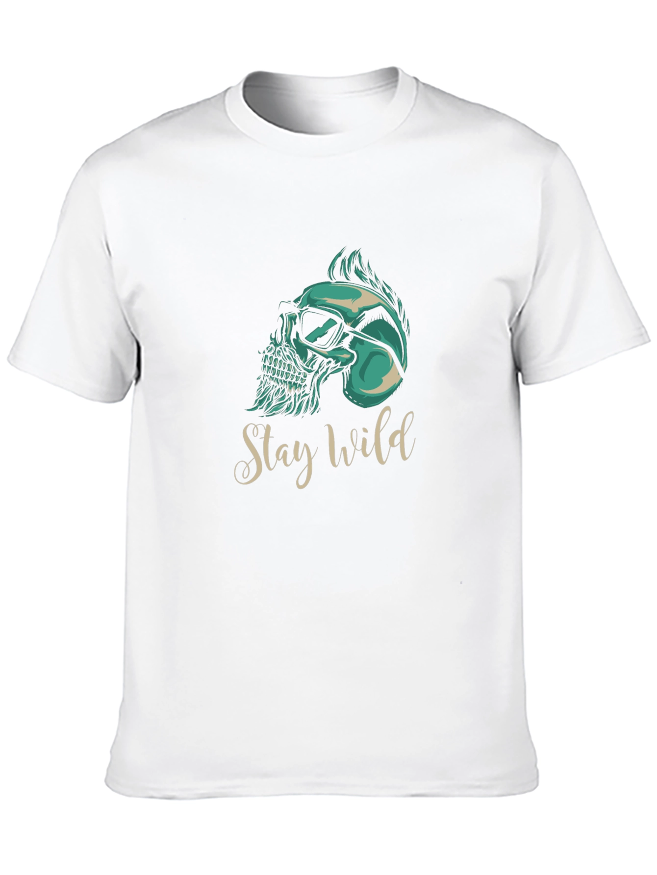 Black Stay Wild Skull Graphic T-Shirt - Black view 10