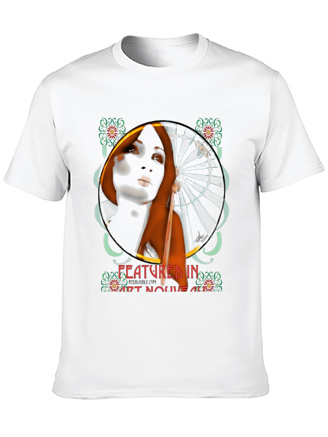 Black Art Nouveau Woman Graphic Tee view 10