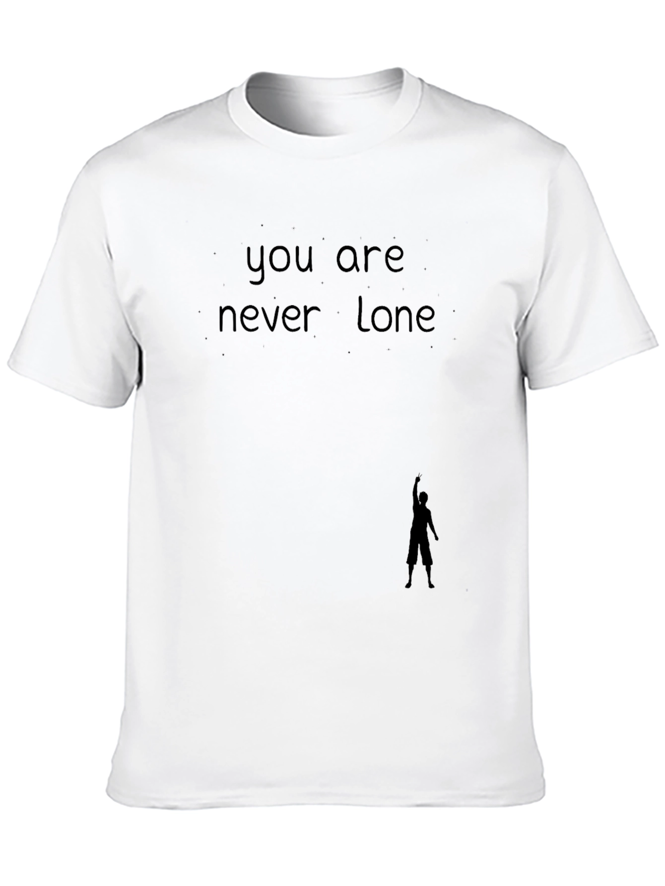 Black Never Lone Black Graphic Tee view 10
