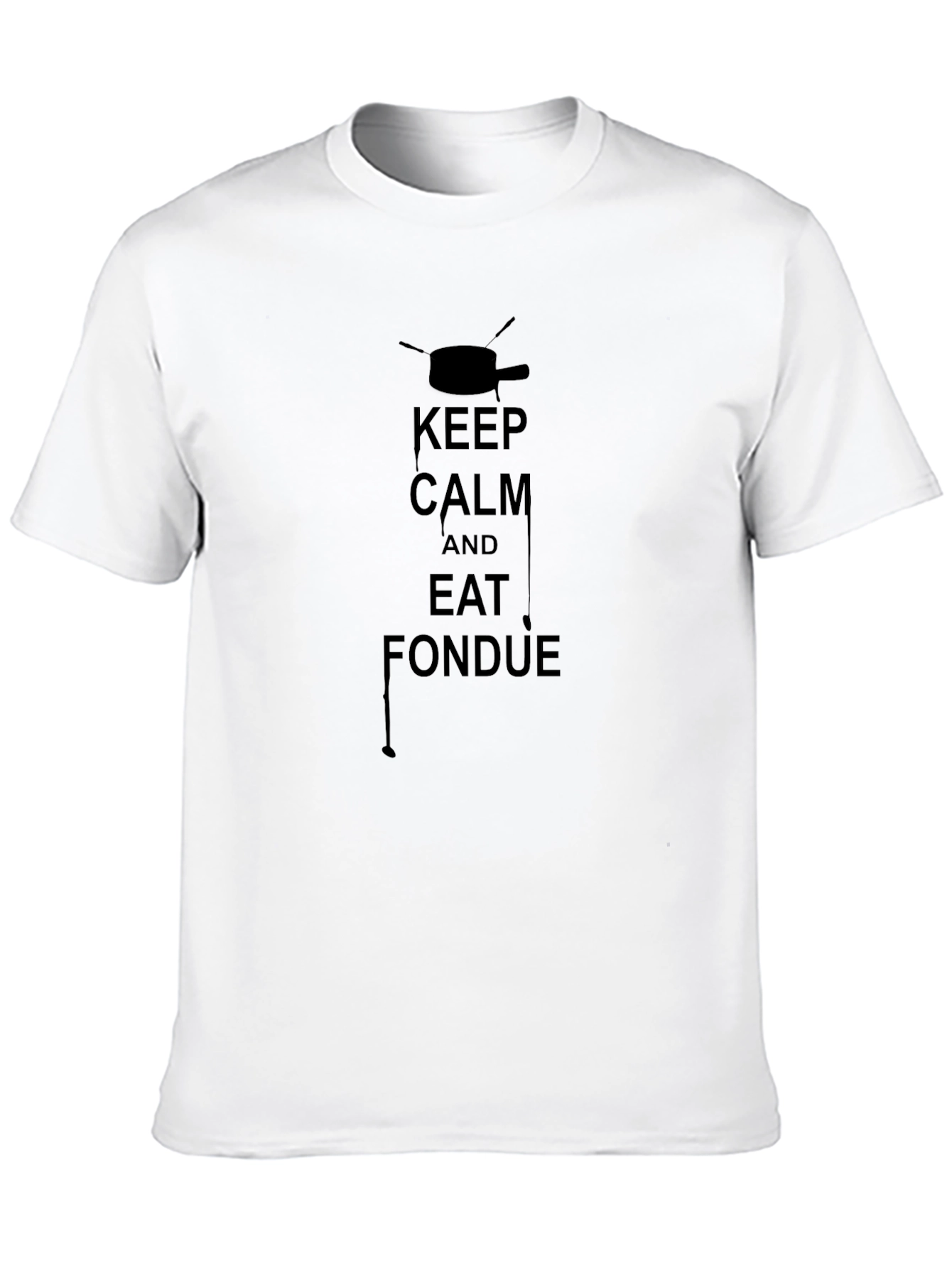 Black Keep Calm and Eat Fondue Black T-Shirt view 10