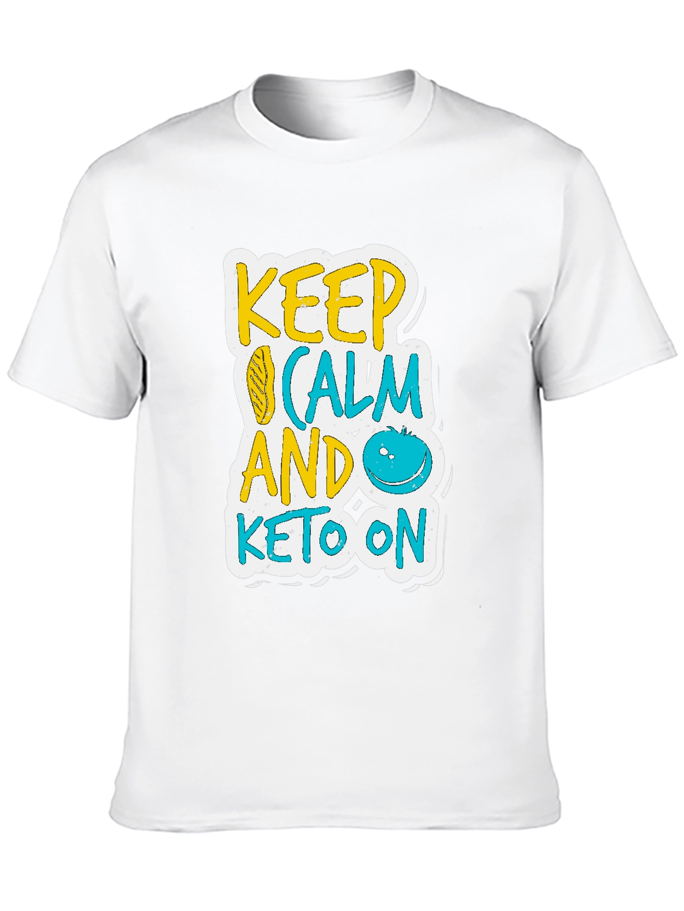Black Keep Calm and Keto On Black T-Shirt view 10