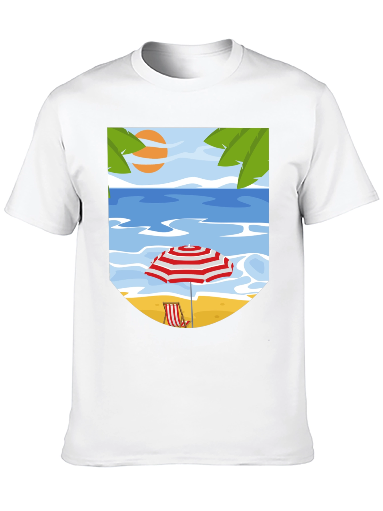 Black Beach Scene Graphic Tee - Black Cotton T-Shirt view 10