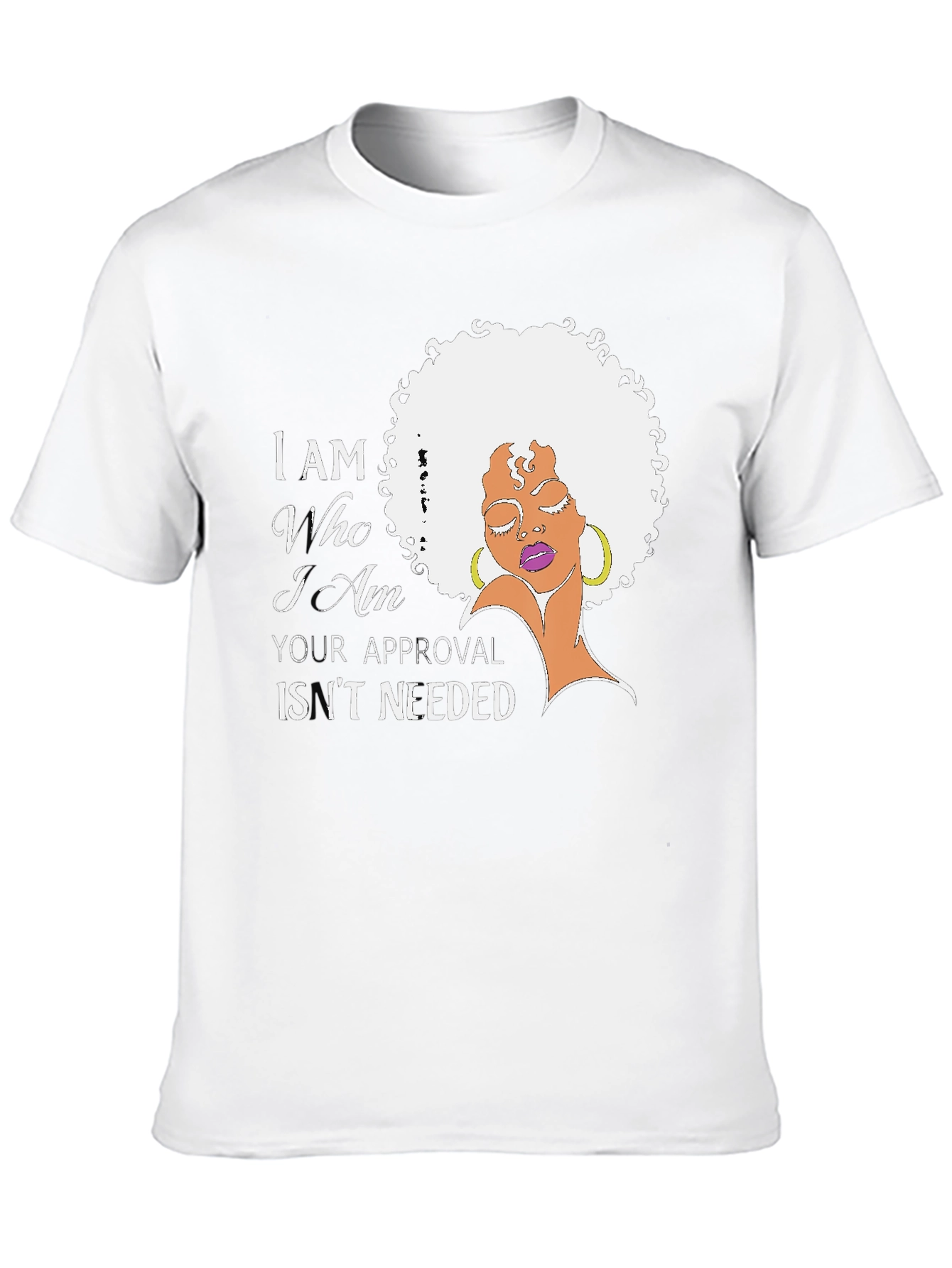 Black Empowered Woman Graphic Tee - "I Am Who I Am" view 10
