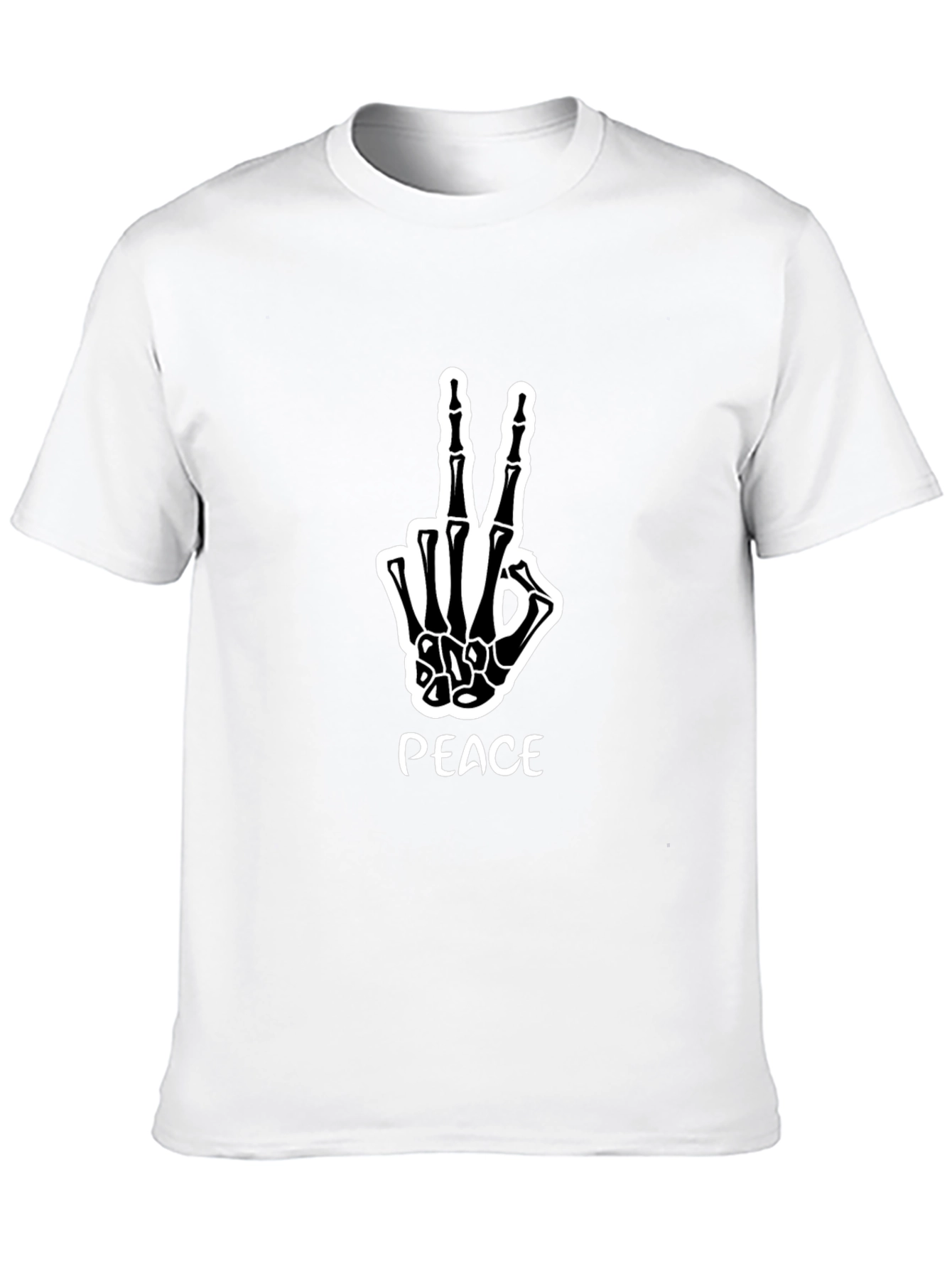 Black Peace Skeleton Hand Graphic Tee view 10