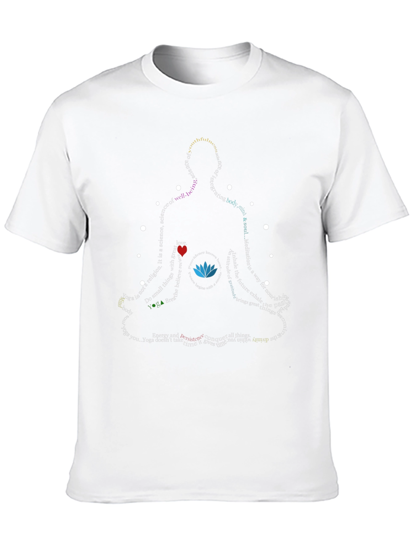 Black Yoga Silhouette Word Art T-Shirt - Meditate in Style! view 10