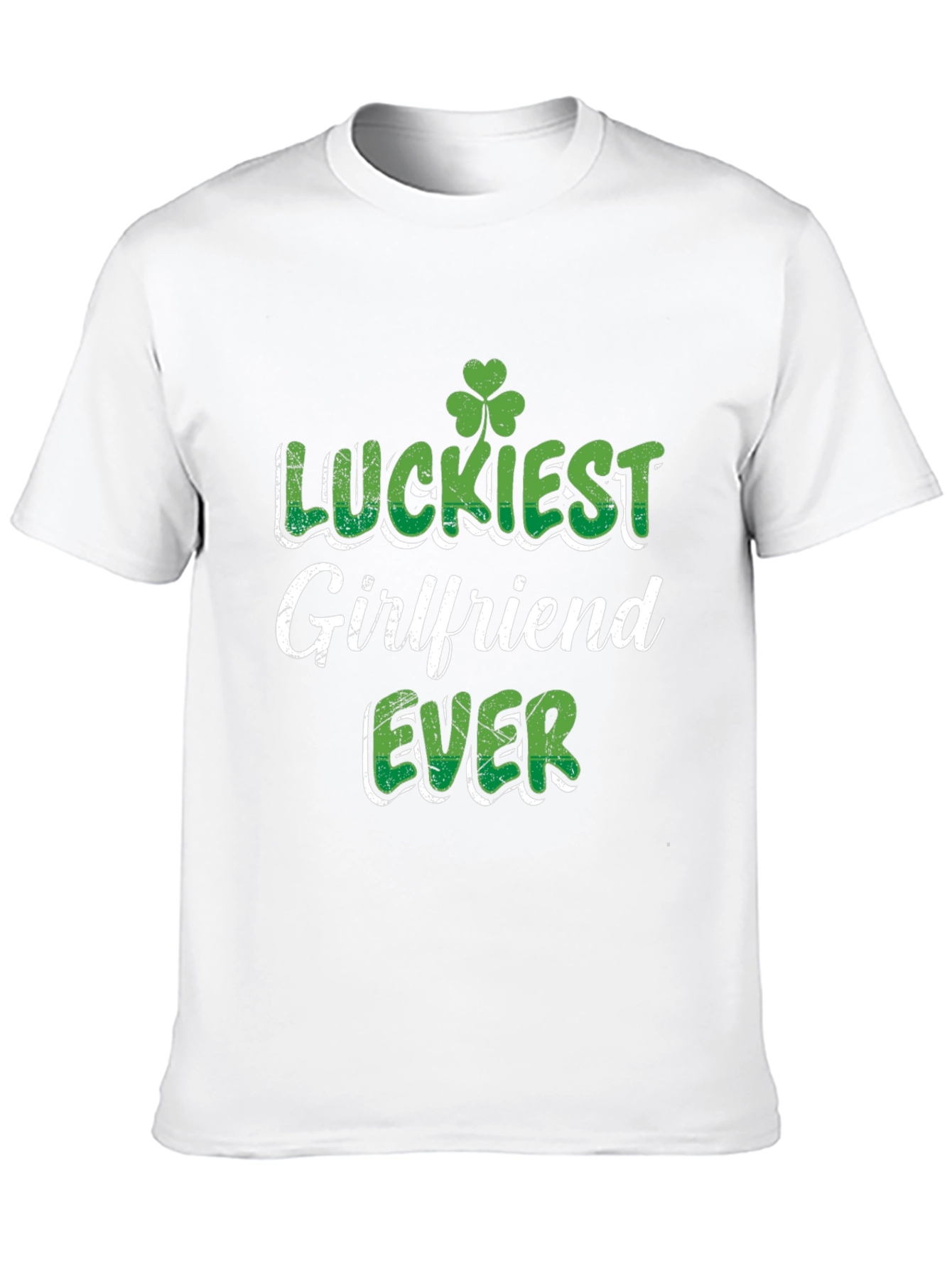 Black Luckiest Girlfriend Ever St. Patrick's Day T-Shirt view 10