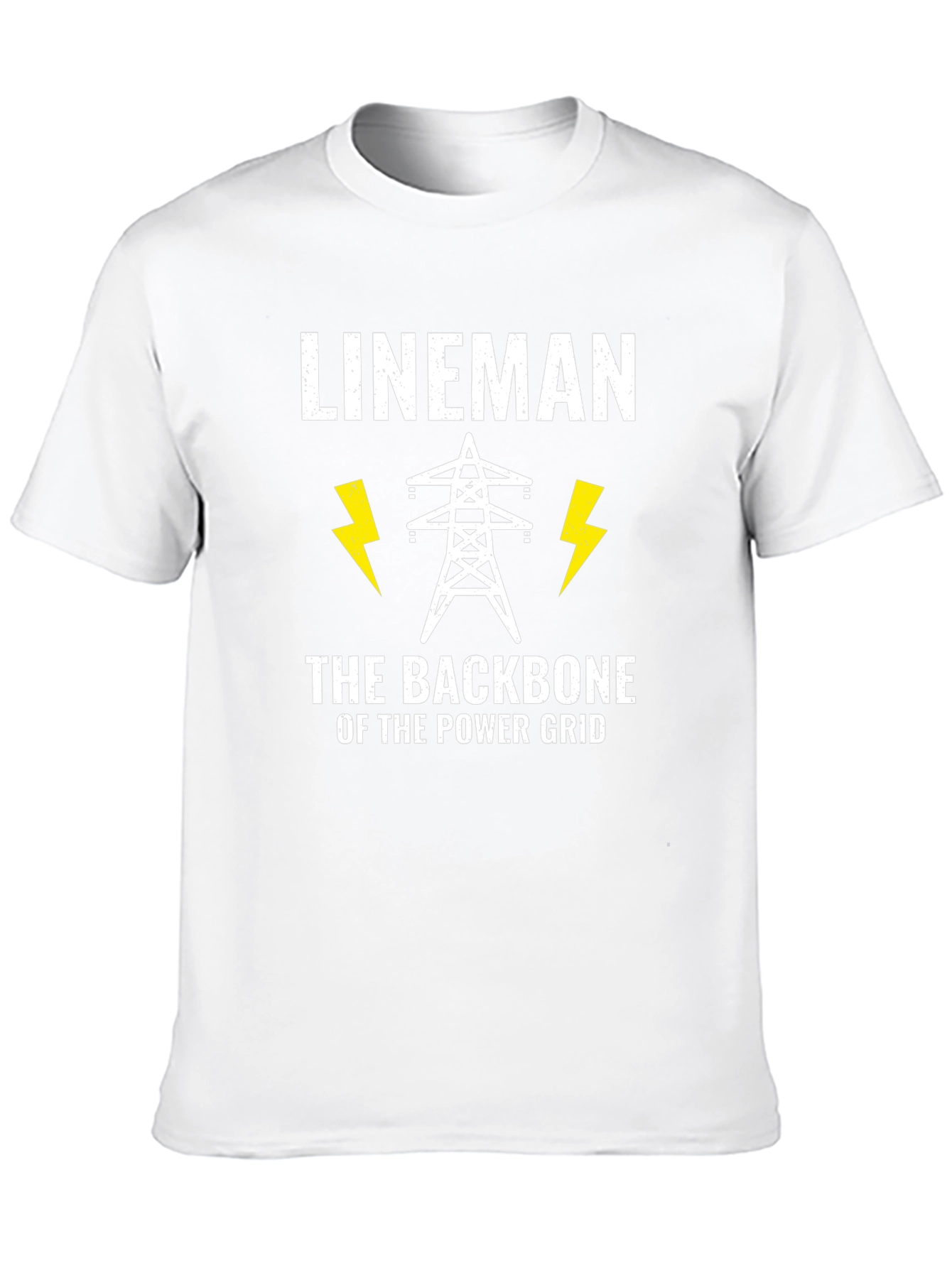 Black Lineman Power Grid Backbone Black T-Shirt view 10