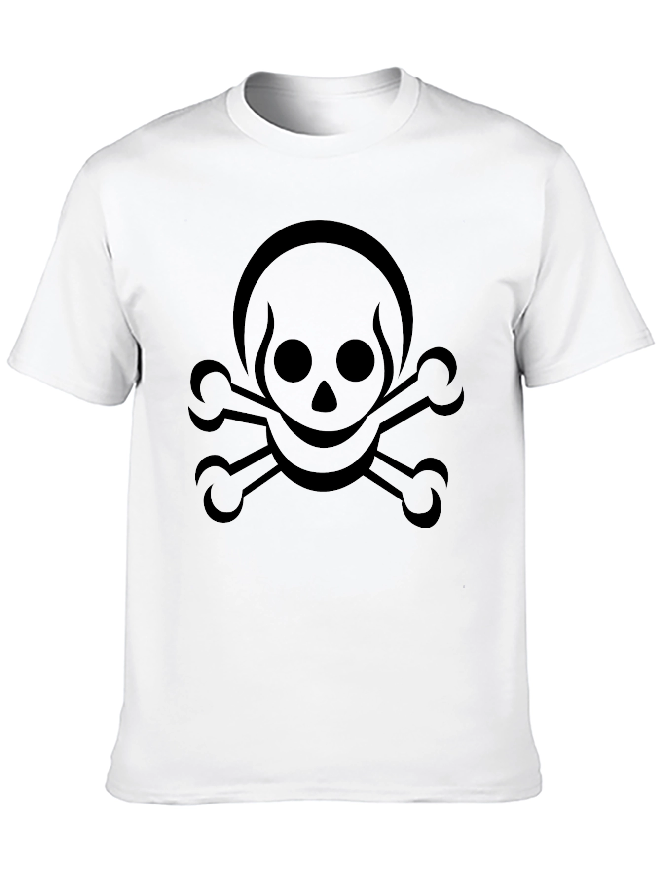 Skull & Crossbones Graphic Tee - Black Cotton Blend - 10