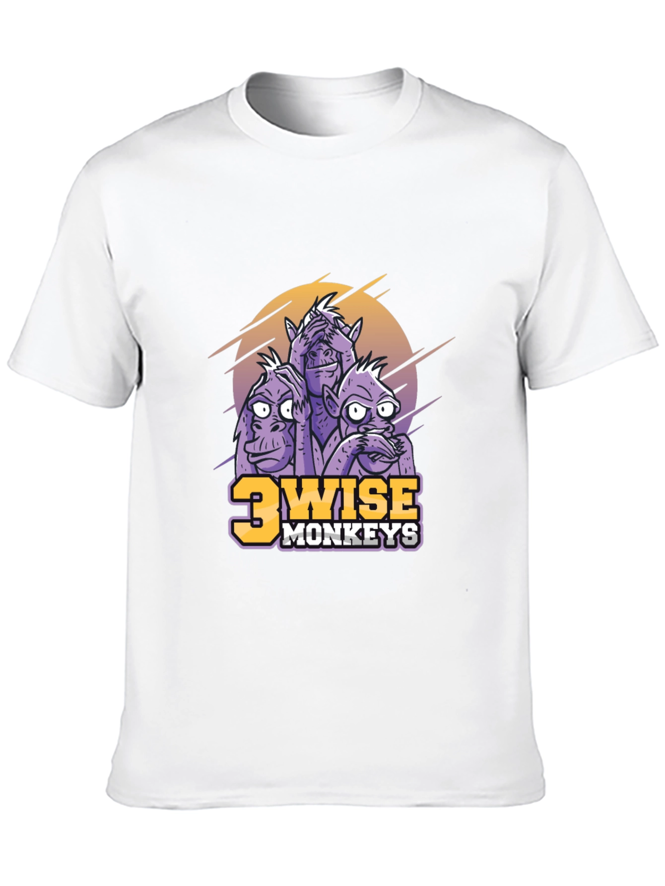 3 Wise Monkeys Graphic T-Shirt - Hear, See, Speak No Evil - 10