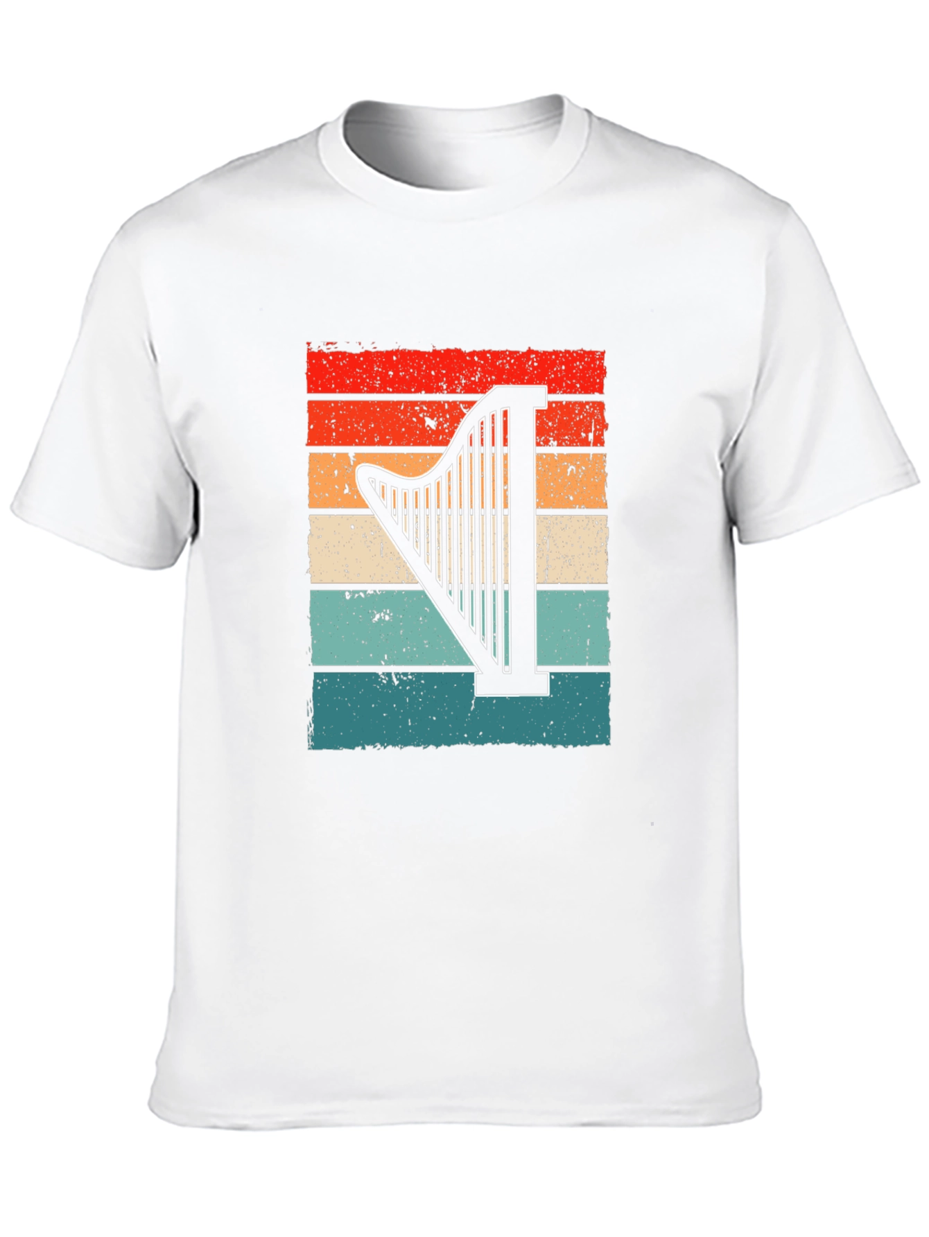 Black Vintage Harp Sunset Graphic T-Shirt view 10
