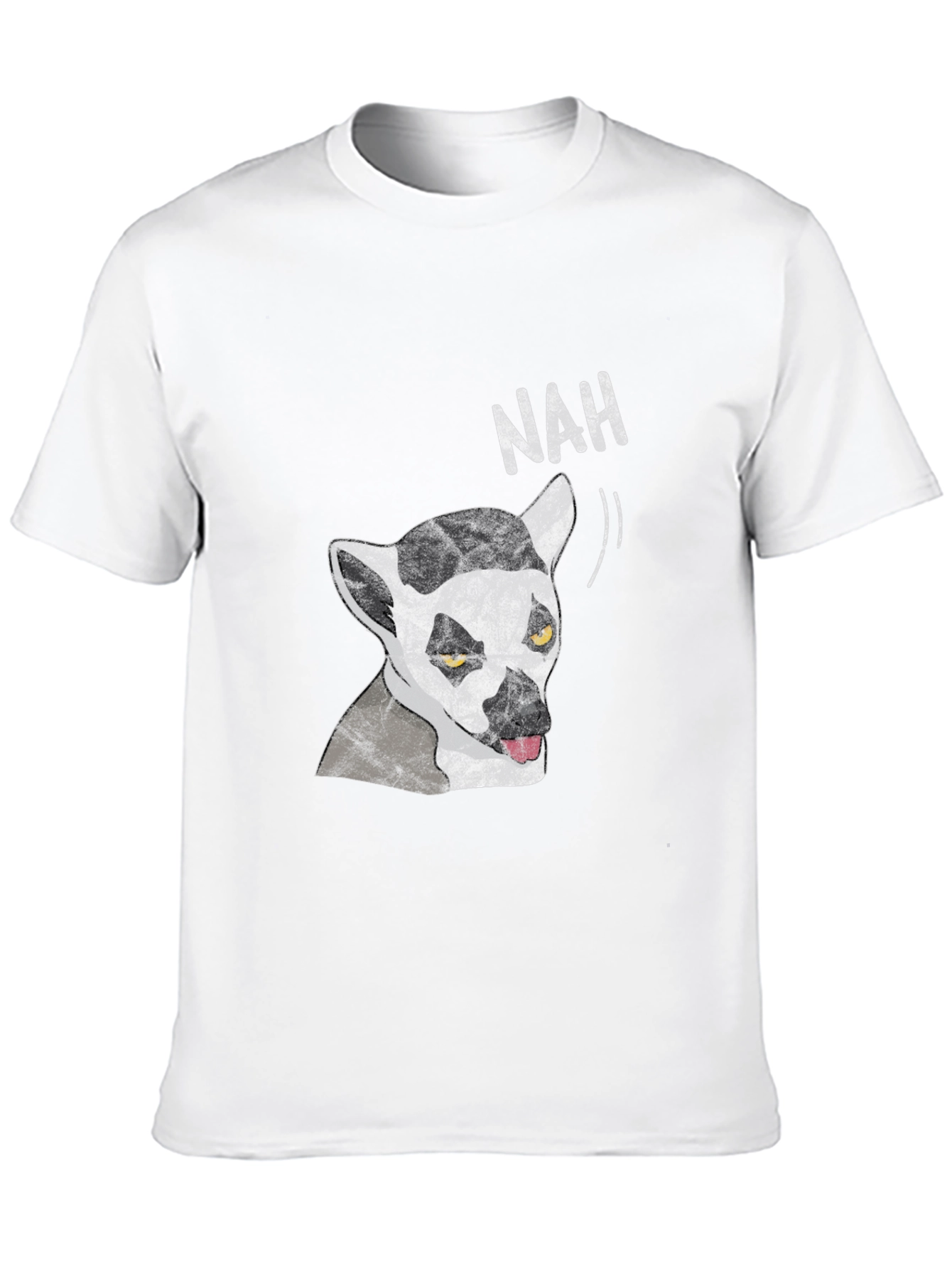 Black Lemur 'Nah' Graphic Tee - Black Cotton T-Shirt view 10