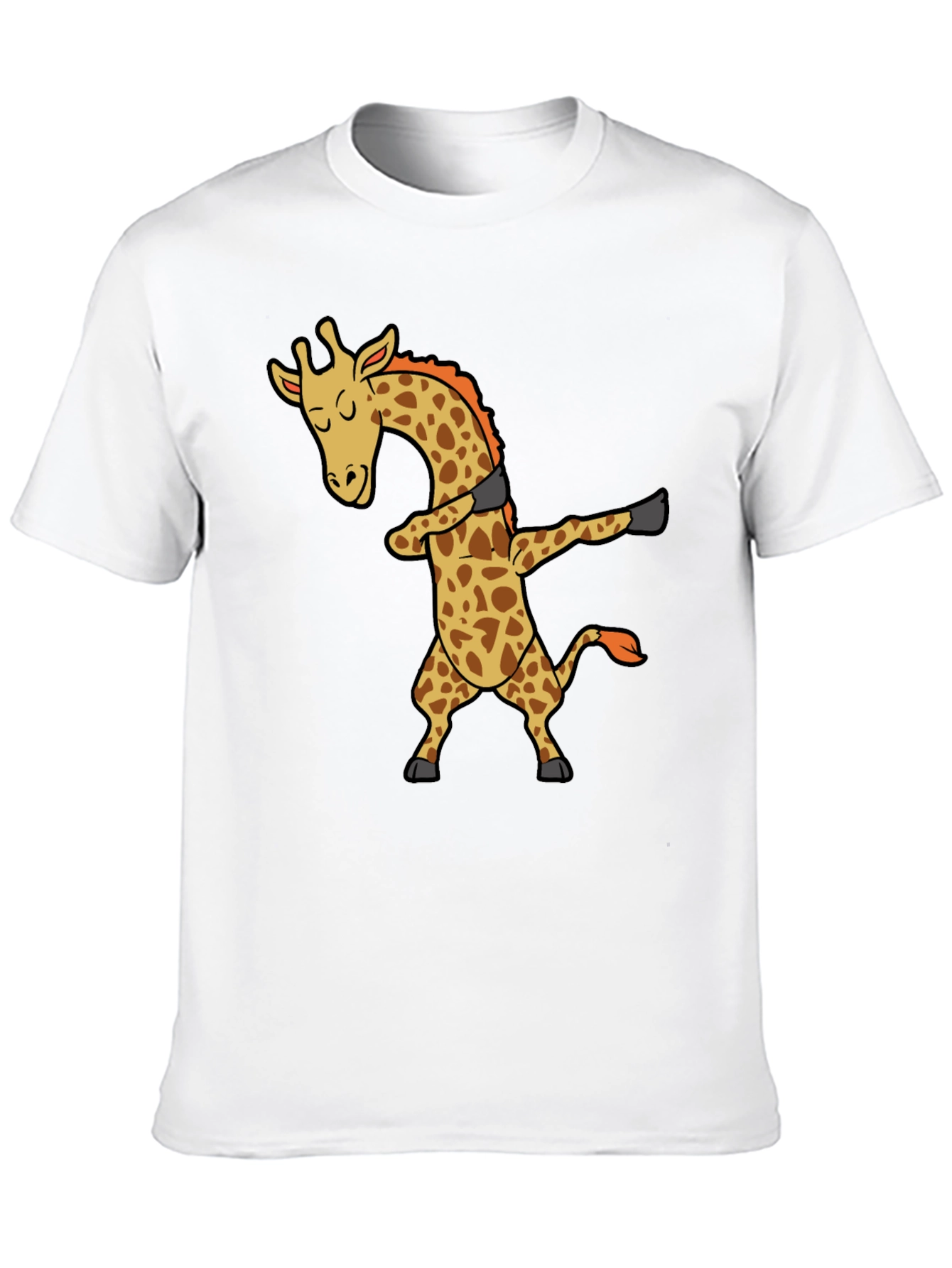 Black Dabbing Giraffe Black T-Shirt - Trendy Graphic Tee view 10
